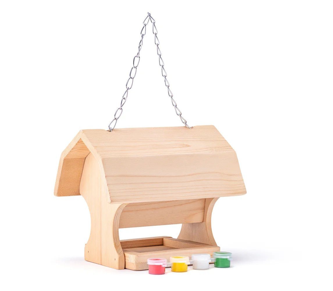 Woodyland Lernspielzeug Holz - Vogelhaus / Futterstation zum selbst gestalten