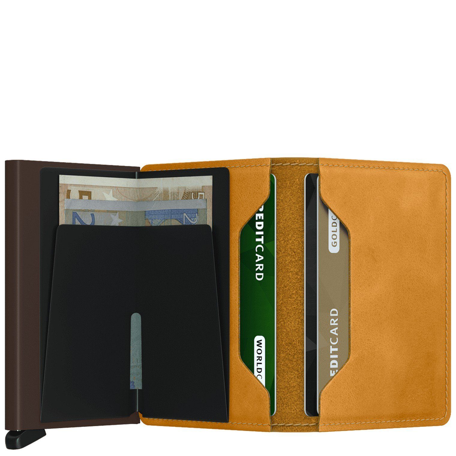 - ochre Geldbörse Slimwallet cm (1-tlg) Geldbörse RFID 6.8 Vintage SECRID