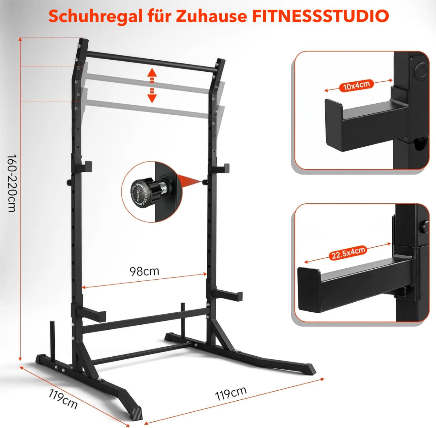 TLGREEN Squat Rack Multifunktionales Power Rack, (Verstellbarem J-Haken & Sicherheitsstangen), fur Heim-Fitnessstudio, kleines Studio, Garagen-Trainingsbereich