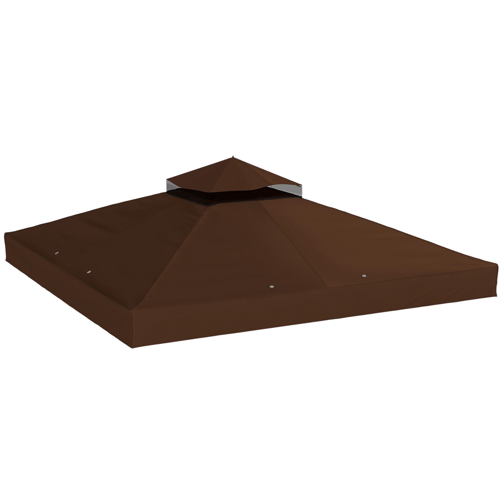 Outsunny Pavillon-Ersatzdach Pavillondach, wasserdicht, Ersatzbezug, Ersatzteile, exkl. Rahmen, 370 g/m², 300.0 x 300.0 cm (Pavillondach, Ersatzbezug), Kaffee exkl. Rahmen