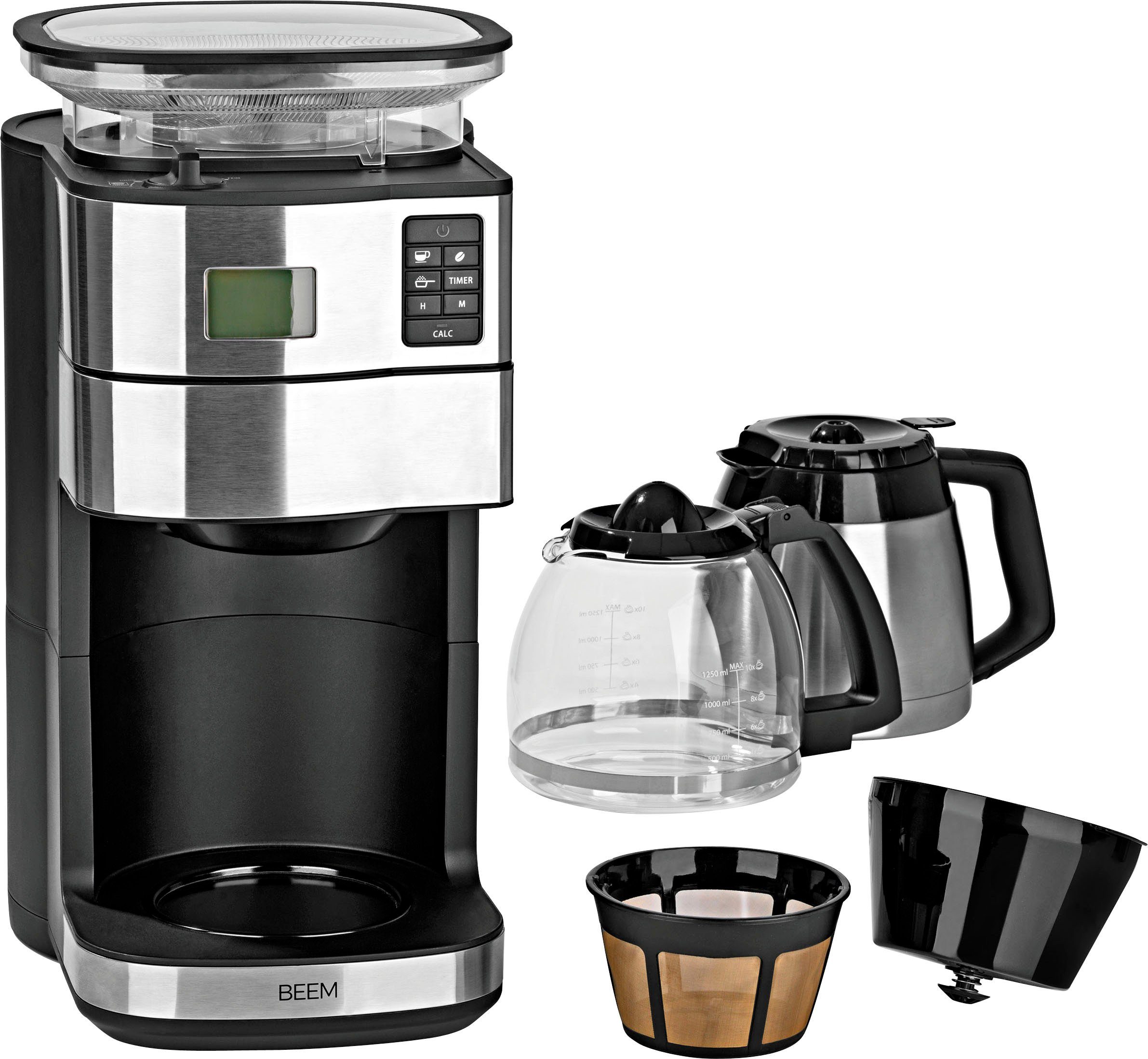 BEEM Kaffeemaschine mit Mahlwerk Fresh-Aroma-Perfect DUO, 1,25l  Kaffeekanne, Permanentfilter 1x4, inkl. Glas- und Isolierkanne online  kaufen | OTTO