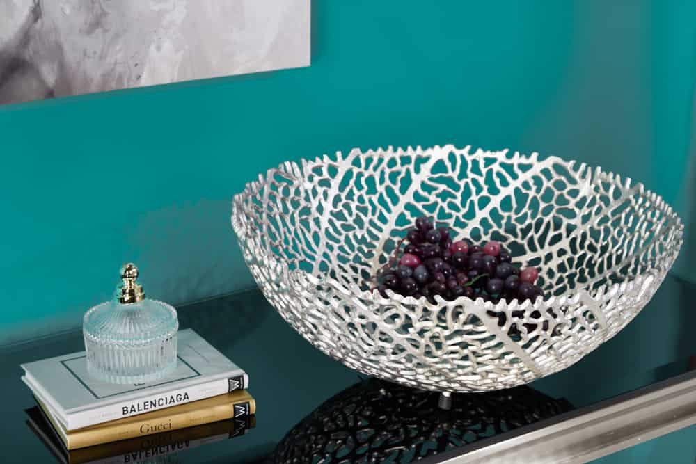 Sitheim-Europe Dekoschale Filigrane Design Schale ABSTRACT LEAF 45cm Handarbeit (1 St)