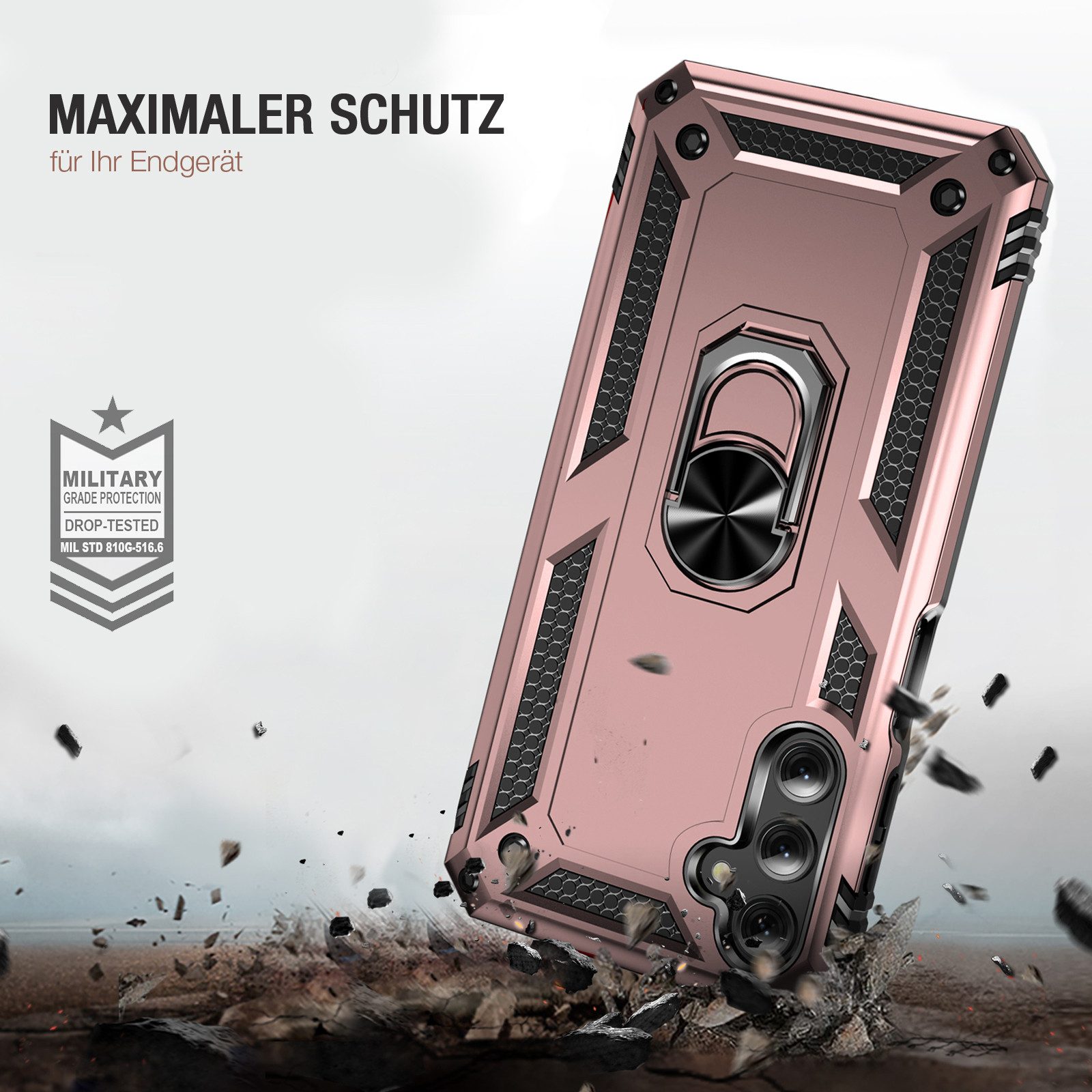 Tec-Expert Handyhülle Outdoor Cover Hülle für Samsung Galaxy A25 5G 6.5 Zoll, 6.5, Premium Hülle aus verstärktem Polycarbonat