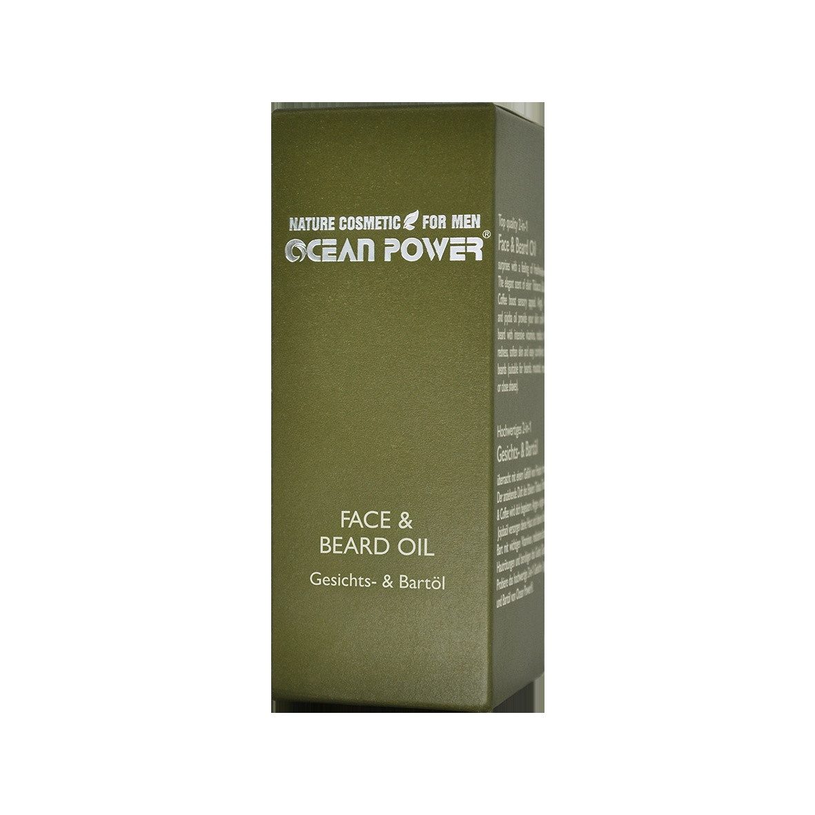 GW Nature Cosmetic Bartöl OCEAN POWER® FOR MEN - Face & Beard Oil Bartöl 50 ml - Herrenpflege, 2-in-1 Gesichts- & Bartöl mit Argan- und Jojobaöl