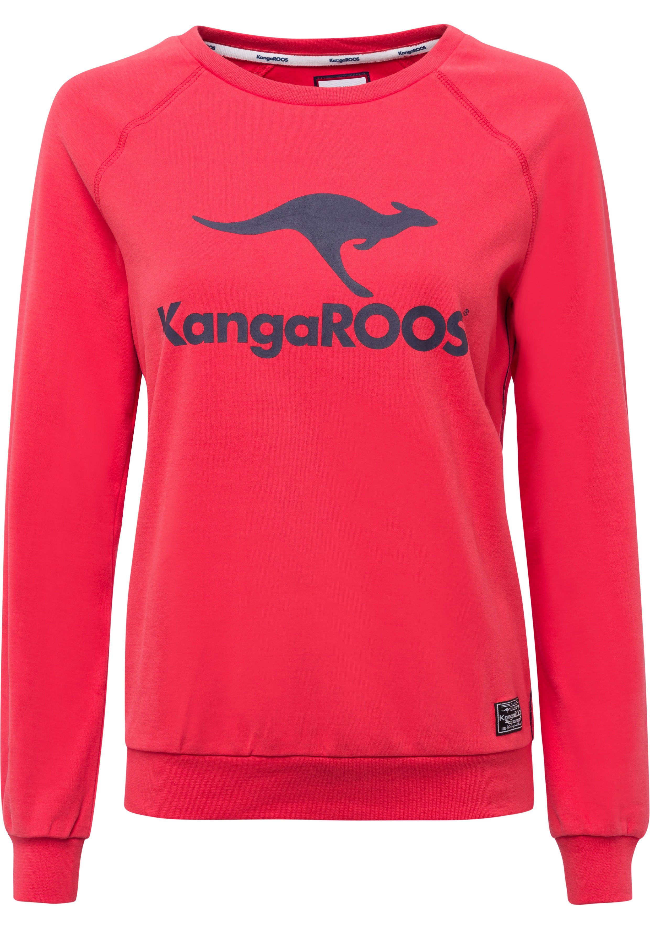 KangaROOS Sweater mit großem orange Label-Print vorne