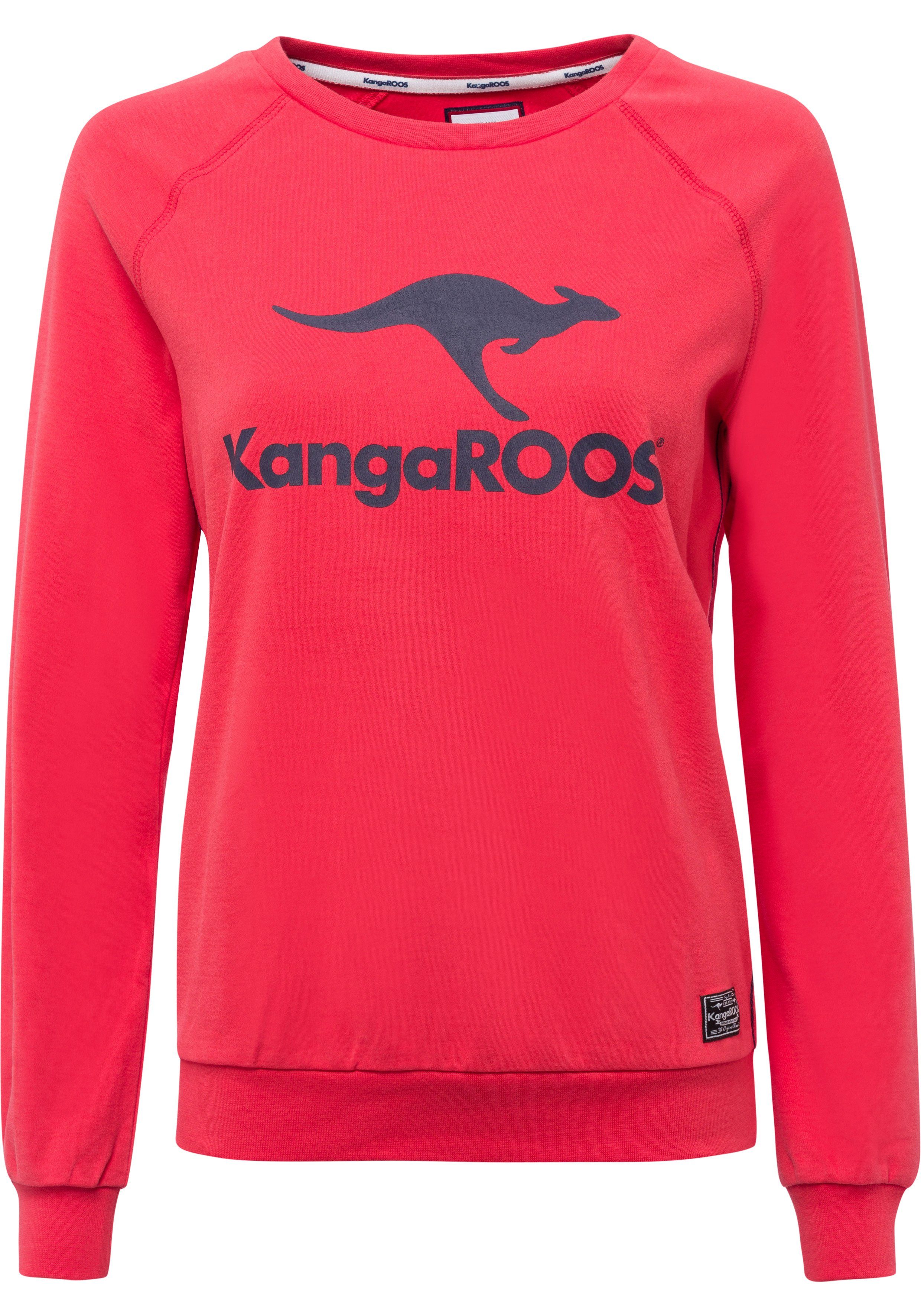 KangaROOS Sweatshirt Langarm, figurumspielender Schnitt, mit Print, Rundhalsausschnitt. Reduzierter Preis € 27,99. Unverbindliche Preisempfehlung € 39,99