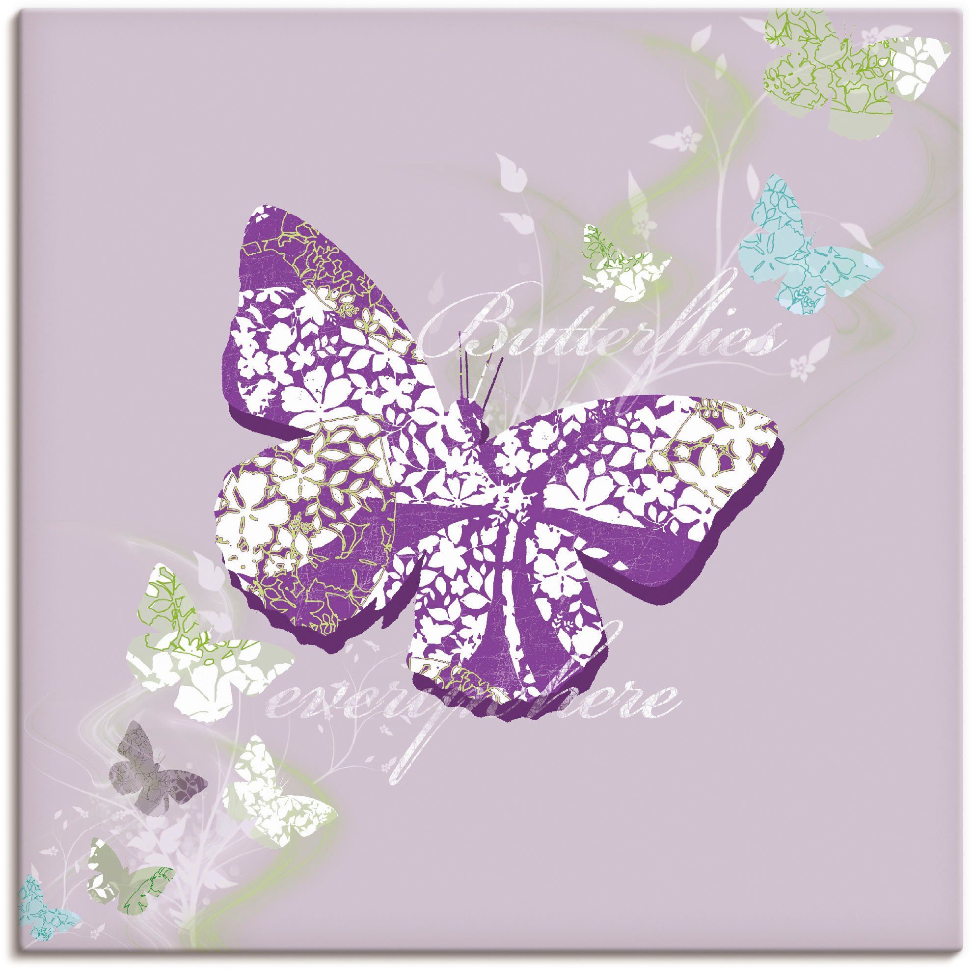 violett, Alubild, Schmetterlinge (1 als in in Wandbild Leinwandbild, Wandaufkleber Insekten Artland versch. St), Poster oder Größen