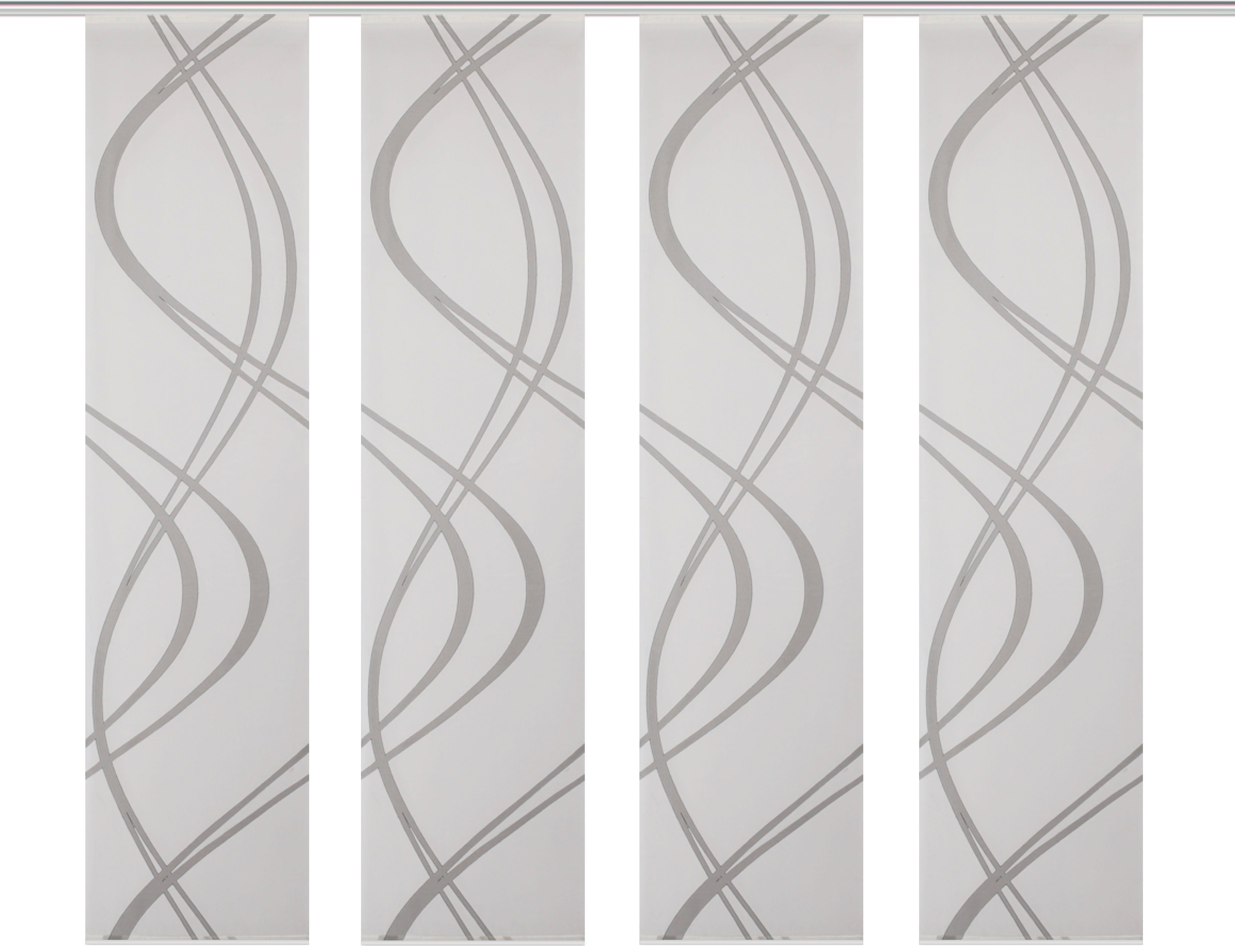 HOME WOHNIDEEN Schiebegardine TIBERIO 4er SET (4 St), Paneelwagen, transparent, Schiebegardine 4er SET TIBERIO