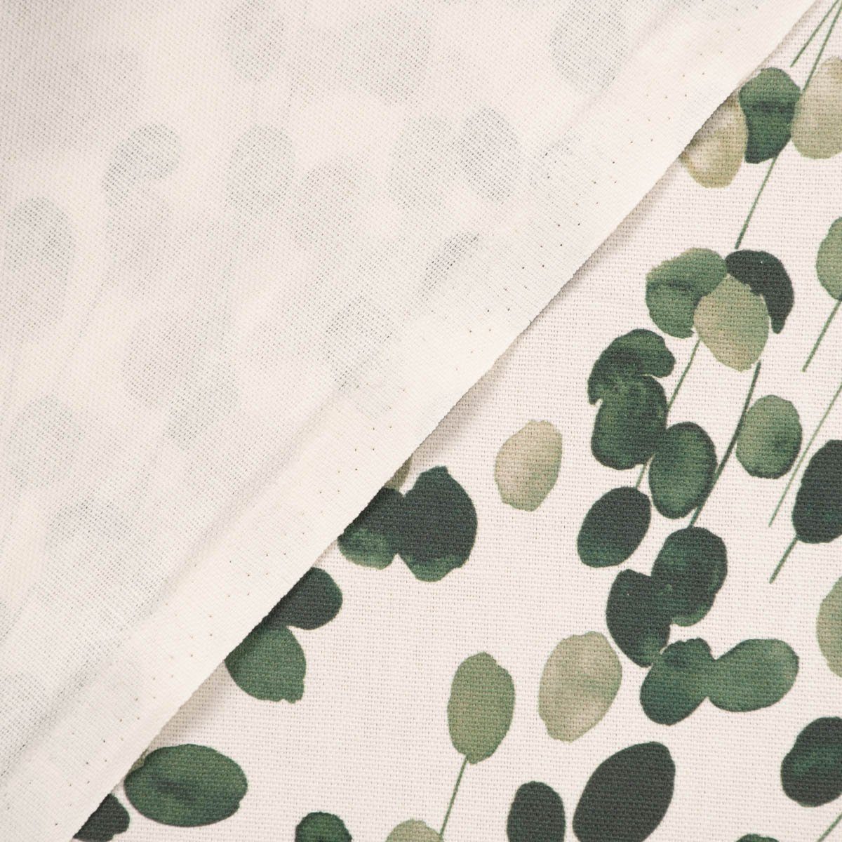 SCHÖNER Blätter Digitaldruck Tischdecke handmade LEBEN. grün, SCHÖNER Tischdecke LEBEN. wollweiß