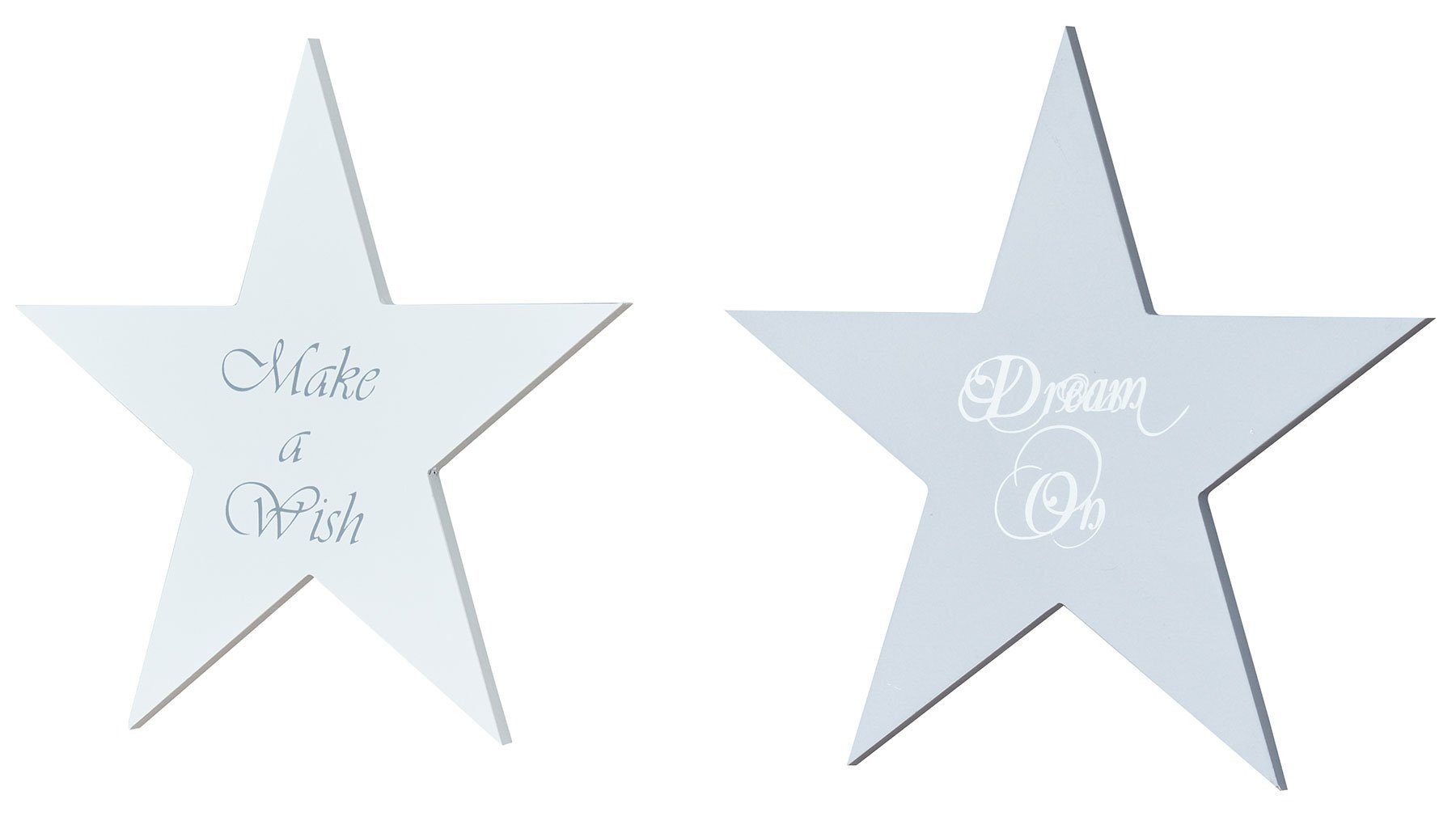 Levandeo® Holzbild, Holzschild 2er Set Sterne Grau Weiß 30x30cm Sprüche Holzbild