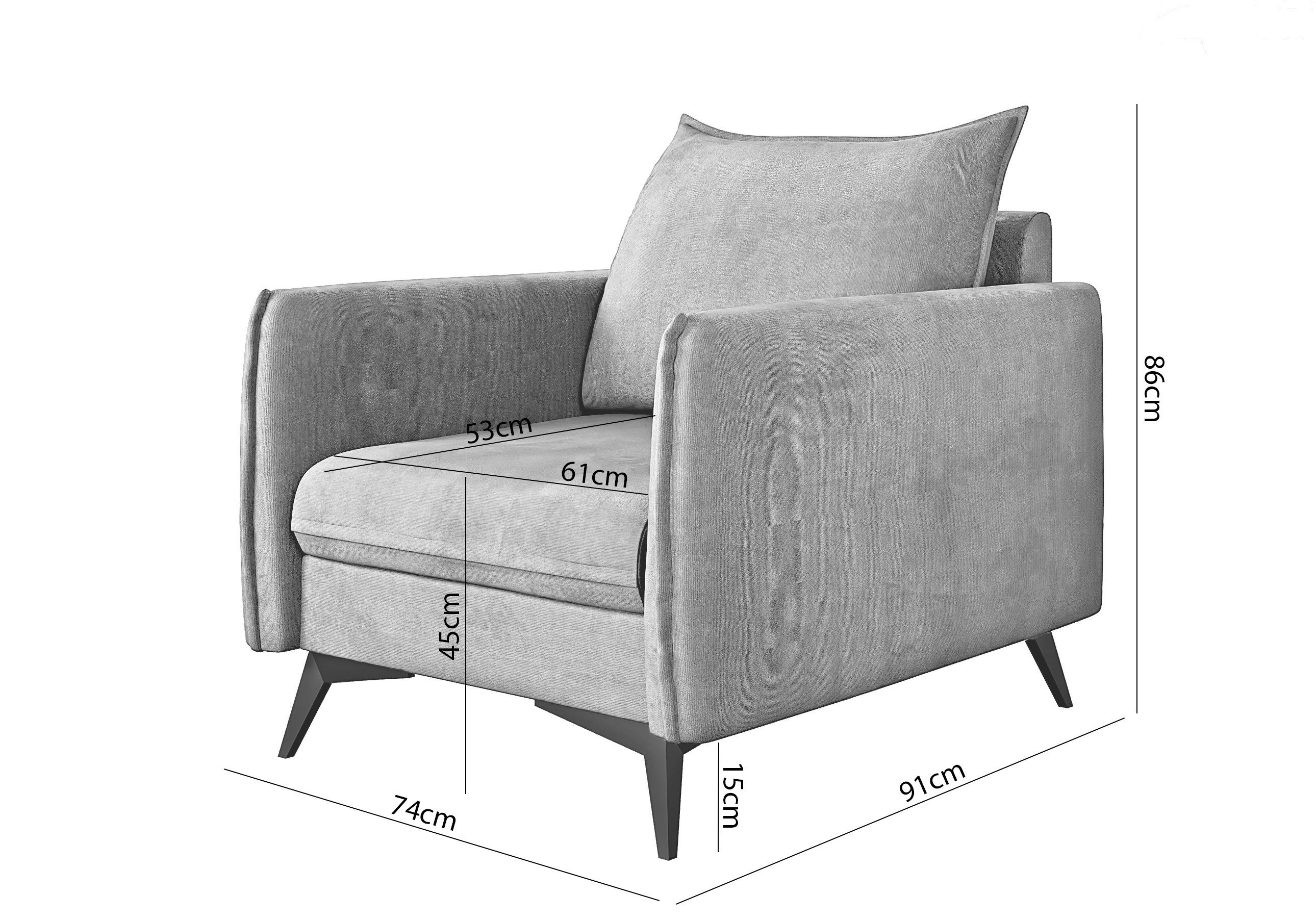 mit Modernes S-Style mit Füßen, Schwarz Möbel Metall Sessel Azalea Wellenfederung Silber