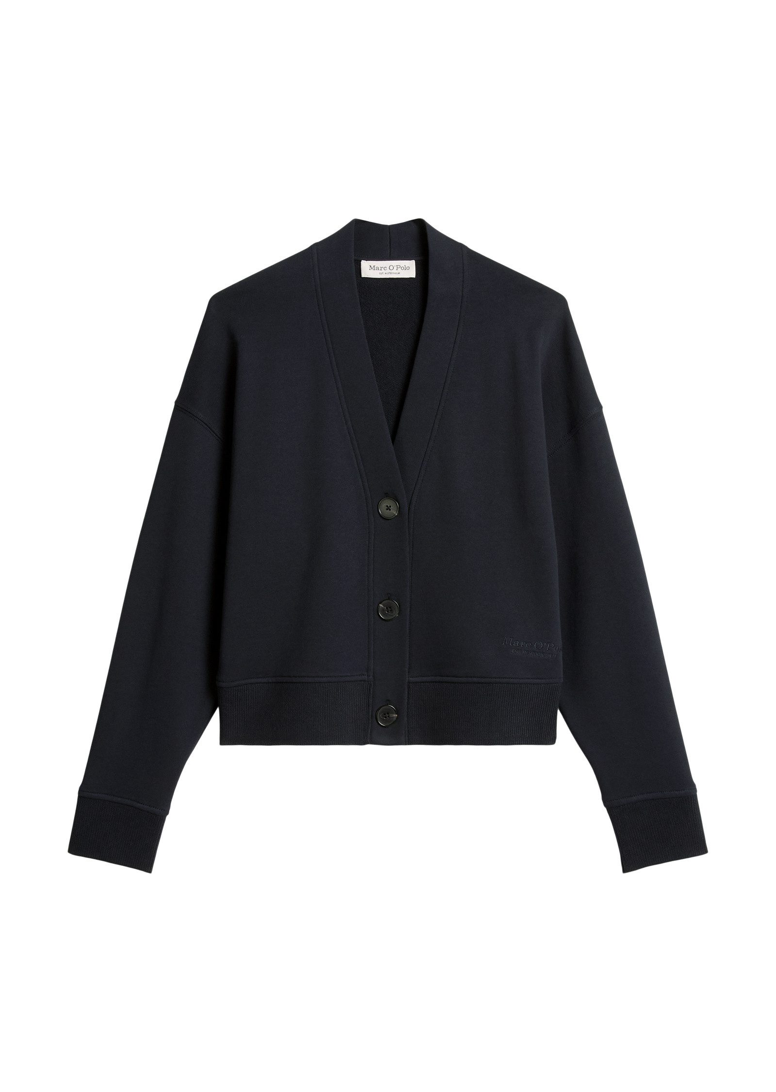 Marc O'Polo Sweatjacke mit Rippstrick-Bund