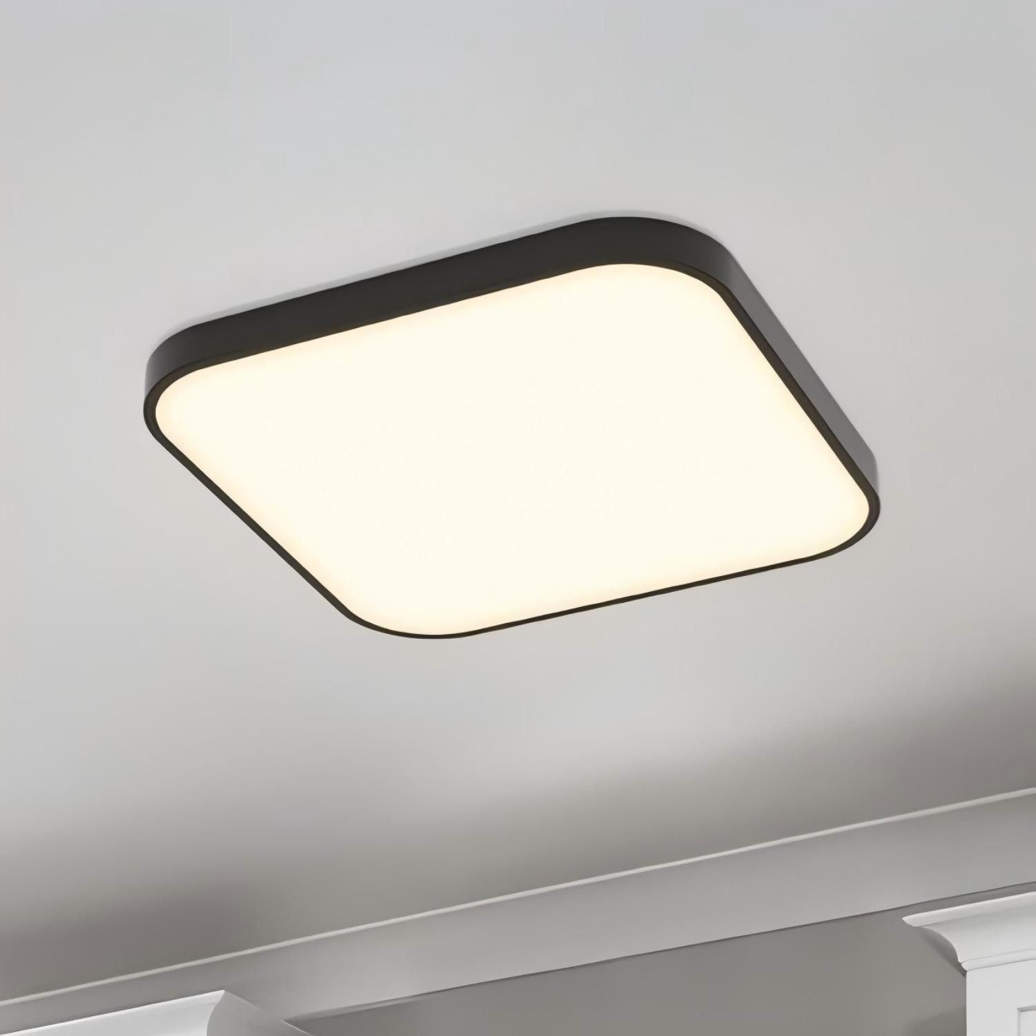 ZMH LED Deckenleuchte 27cm Quadratisch Flach 19W Wohnzimmer Schlafzimmer, LED fest integriert, 4000k, Spritzwassergeschützt Schlafzimmerlampe Quadratisch Küchenlampe