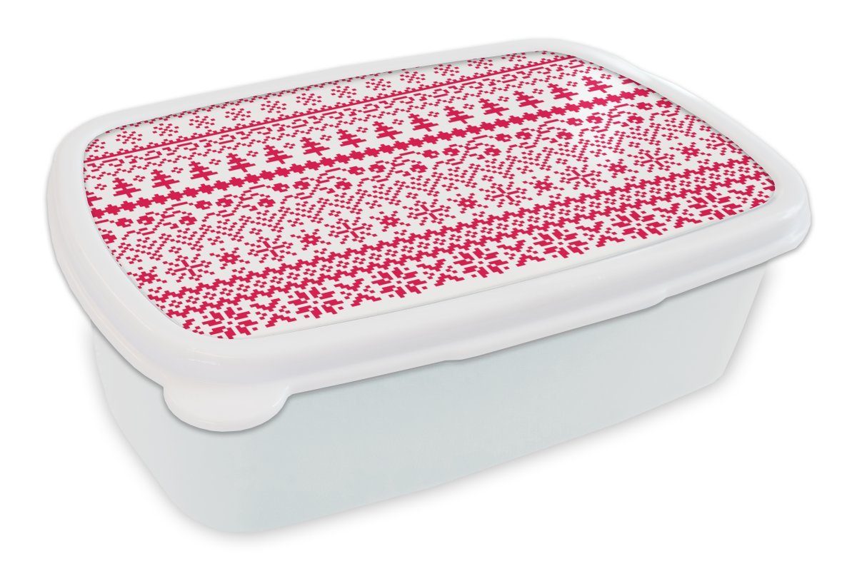 - Kunststoff, Kinder Lunchbox Weihnachten Brotbox - Baum, und Jungs und Muster Erwachsene, weiß für (2-tlg), Mädchen Brotdose, für MuchoWow