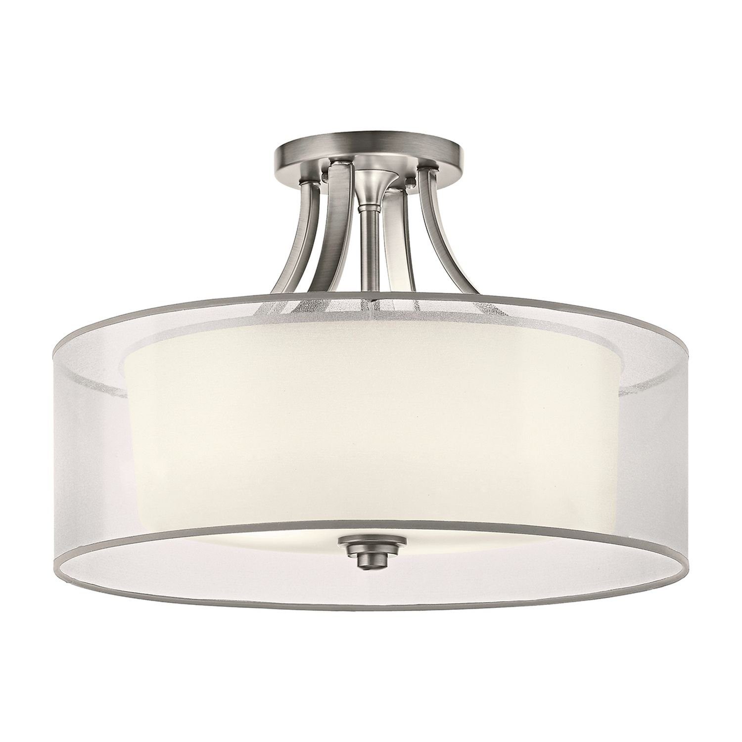 Licht-Erlebnisse Deckenleuchte CANELADO, ohne Leuchtmittel, Deckenlampe Weiß Zinn Glas Metall E27 Modern