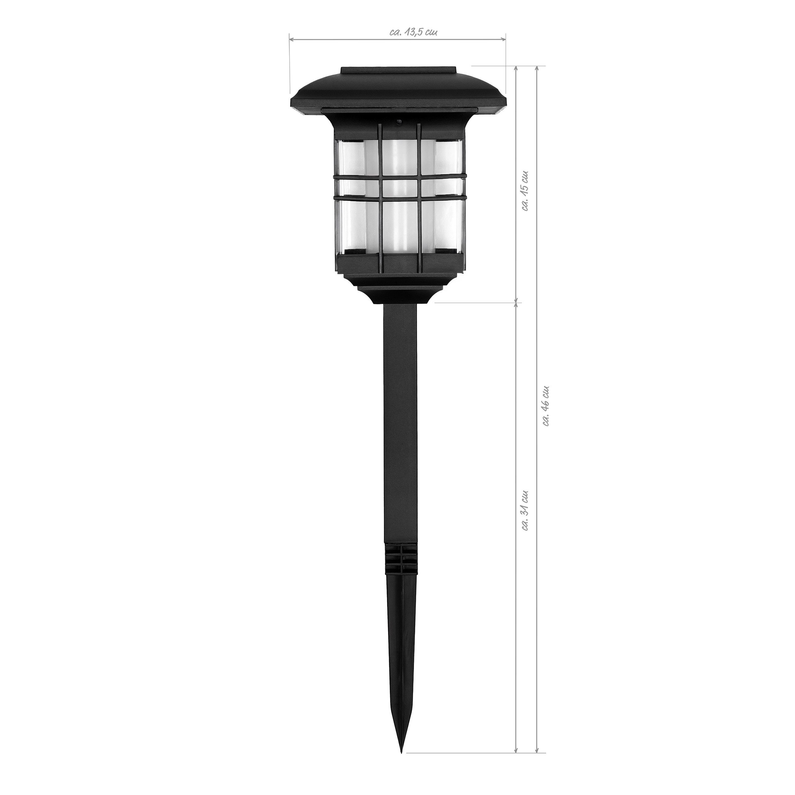 IC Gardenworld LED Laterne 4 in 1 Solar Gartenlaterne mit LED-Licht im Flammeneffekt-Design, LED fest integriert, warm-weiß im Flammeneffekt, zum Stecken, Hängen oder Hinstellen, einfache Montage, kabellos
