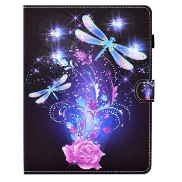 Wigento Tablet-Hülle Kunstleder Tablet Cover Tasche Schmetterling Lenovo Tab M10 Schwarz