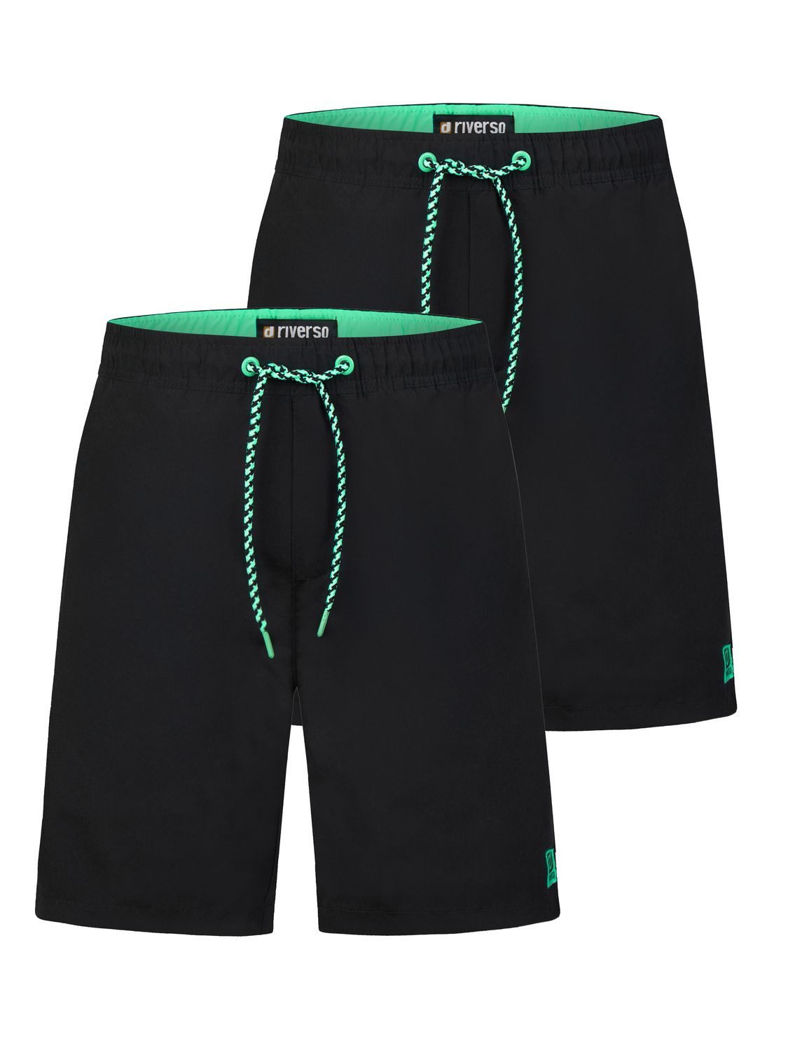 riverso Badeshorts Herren Badehose RIVDavid Regular Fit (2-St) Sportshorts mit Kordelzug