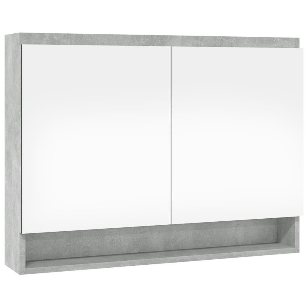 Betongrau Spiegelschrank 80x15x60 Badezimmerspiegelschrank Bad (1-St) fürs vidaXL cm MDF