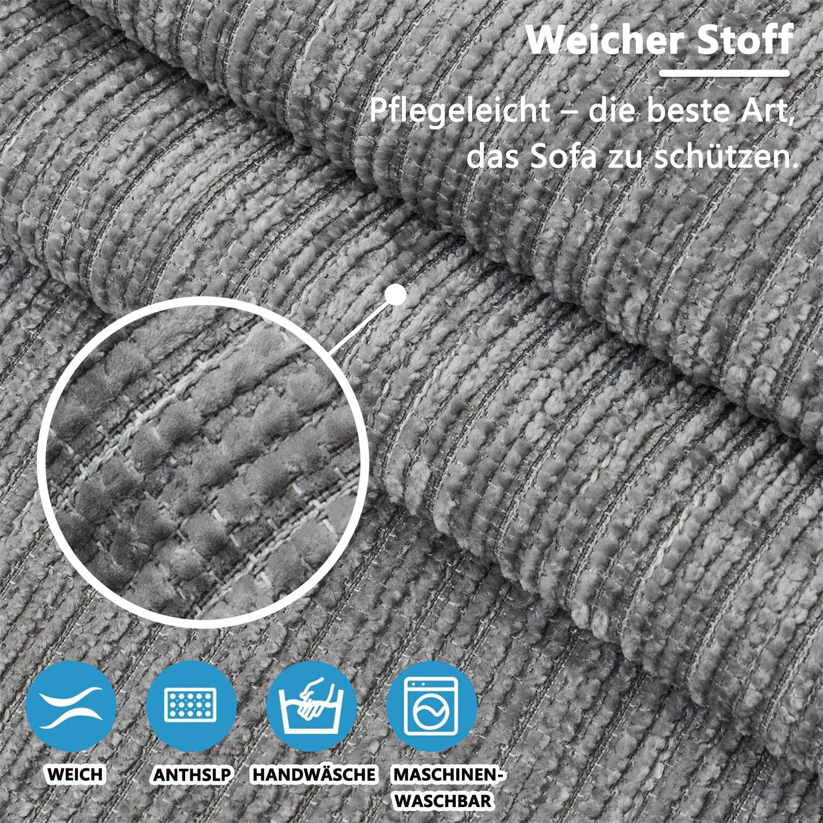 Diwzbyn Sofaschoner Hund Katze Hussen Rutschfeste Überwurf Sofahussen Couch Bezug, Sofaschutzdecke: 1-4-Sitzer Ecksofa, Sofa Überwurf – Bild 5 von 5