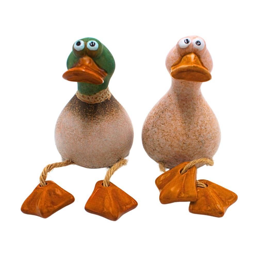 Dekohelden24 Gartenfigur Dekoenten in verschiedenen Varianten, (2 St), mattes Finish, naturgetreue Form, vielseitig platzierbar