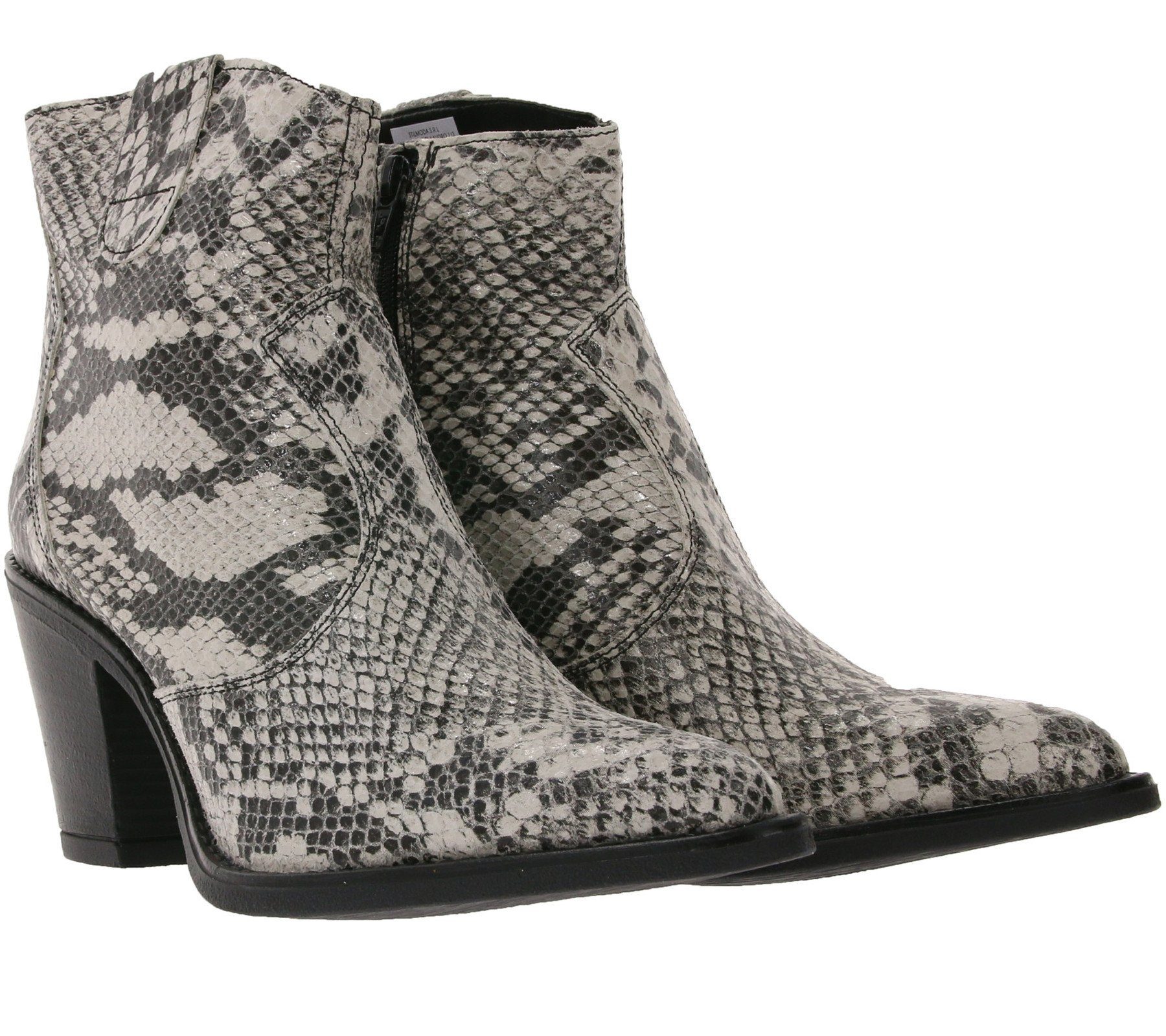 Heine »heine Schuhe Cowboy-Stiefelette bequeme Damen Frühlings-Stiefel  Echtleder-Stiefel im Schlangen Look Grau« Stiefelette online kaufen | OTTO