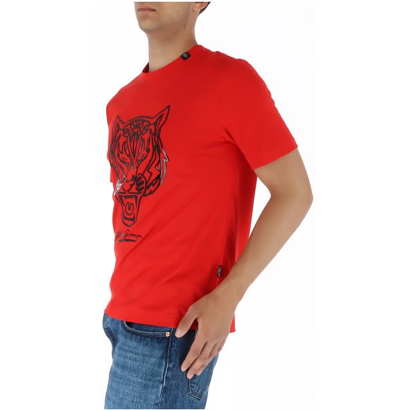 NECK hoher T-Shirt PLEIN Look, ROUND Stylischer SPORT Tragekomfort, Farbauswahl vielfältige