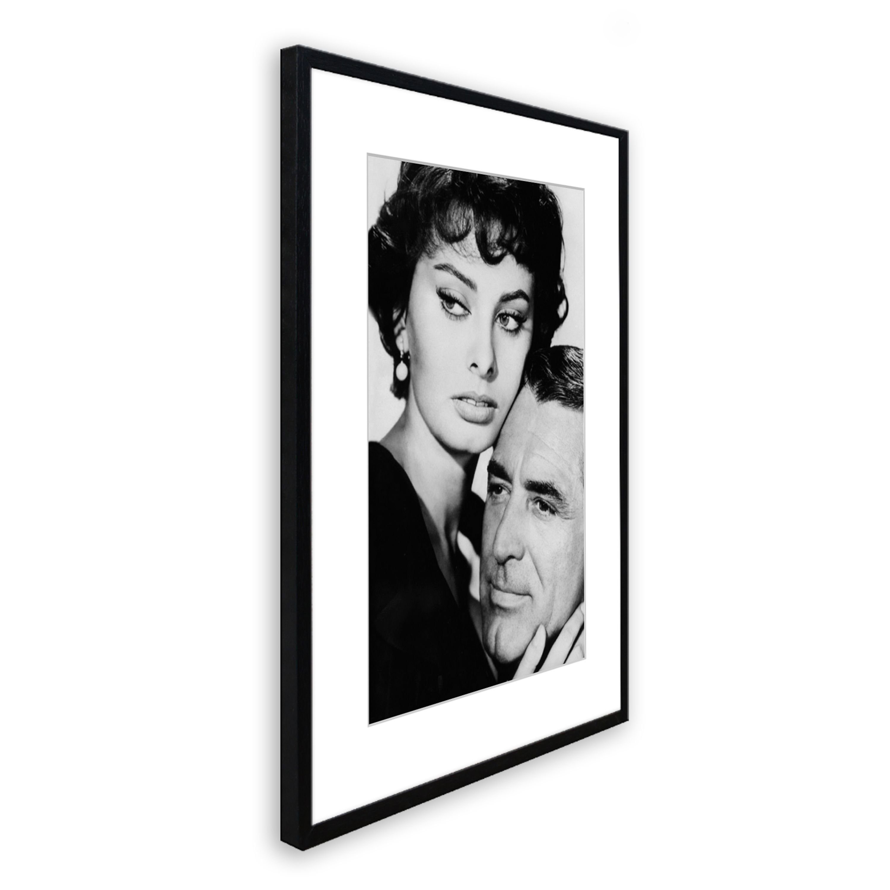 schwarz-weiß / Bild Rahmen & Sophia Sophia artissimo Loren Cary Loren, mit Bild Poster mit Rahmen Grant gerahmt Film-Stars: 51x71cm /