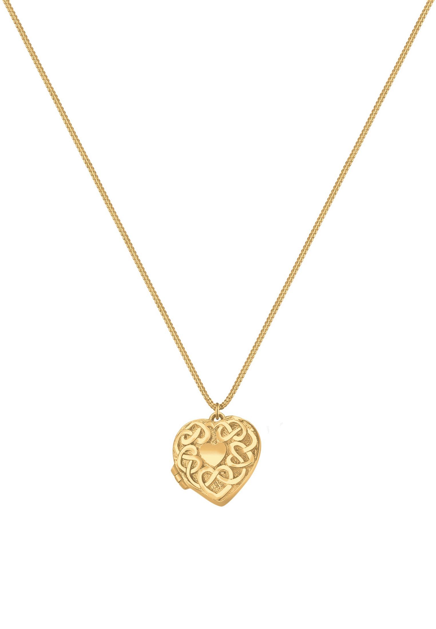 Elli Kette mit Anhänger Herz Medaillon Ornament 925 Silber, Herz günstig online kaufen