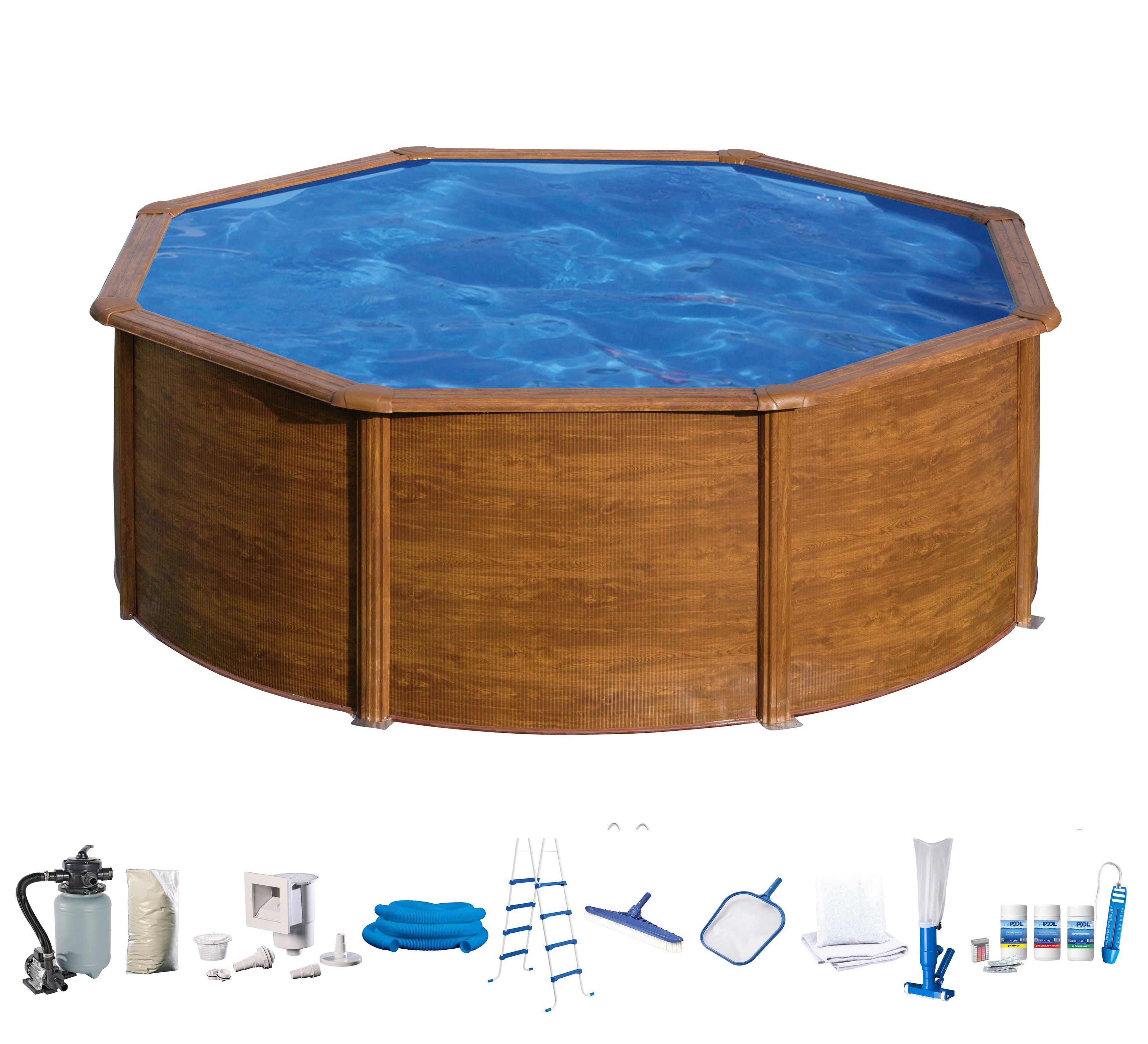 my POOL BWT Rundpool (Set, 10-tlg), in moderner Holzoptik, Höhe 120 cm, verschiedene Größen