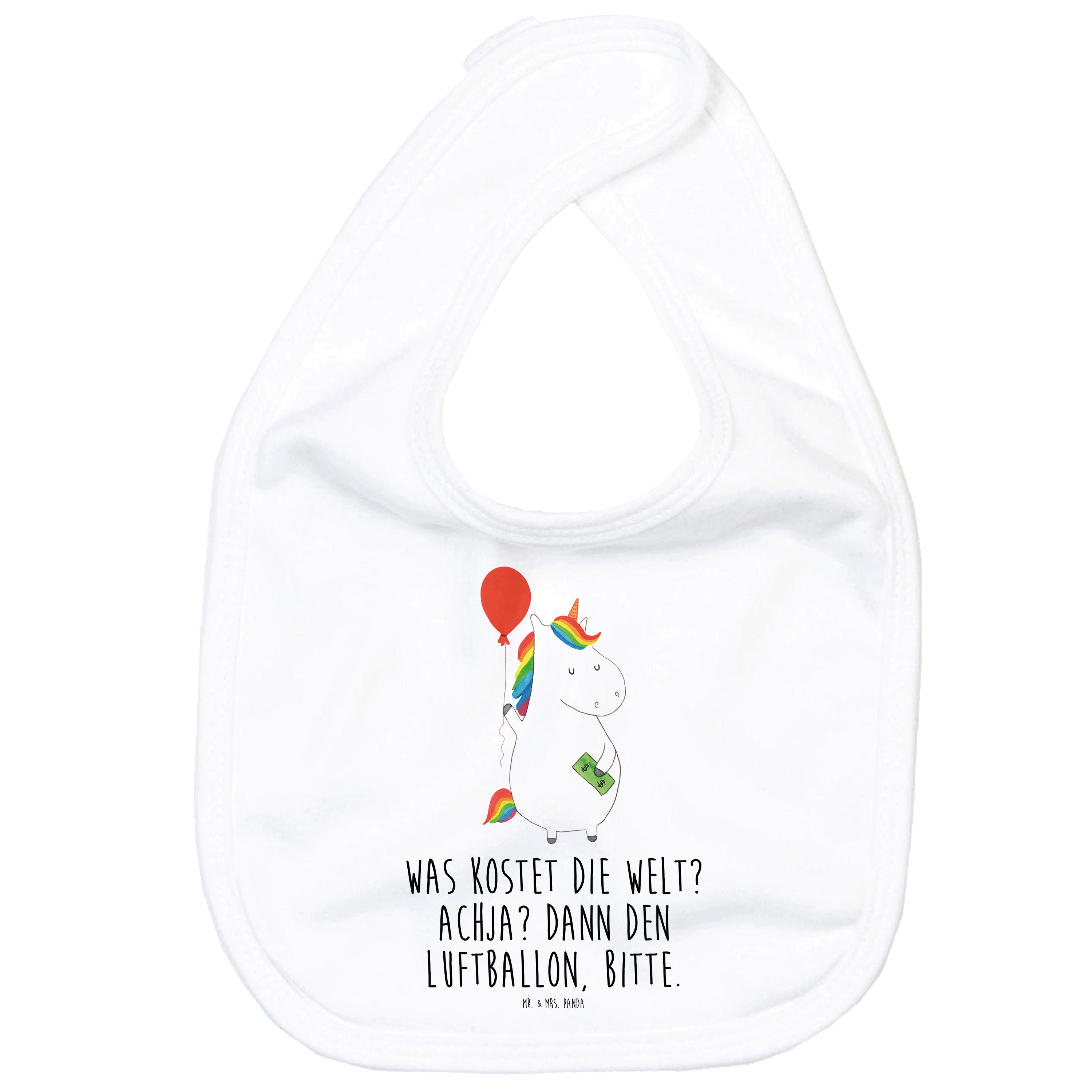 Tragetuch Einhorn Luftballon - Weiß - Geschenk, Lätzchen, Baby, Geld, Spucktuch