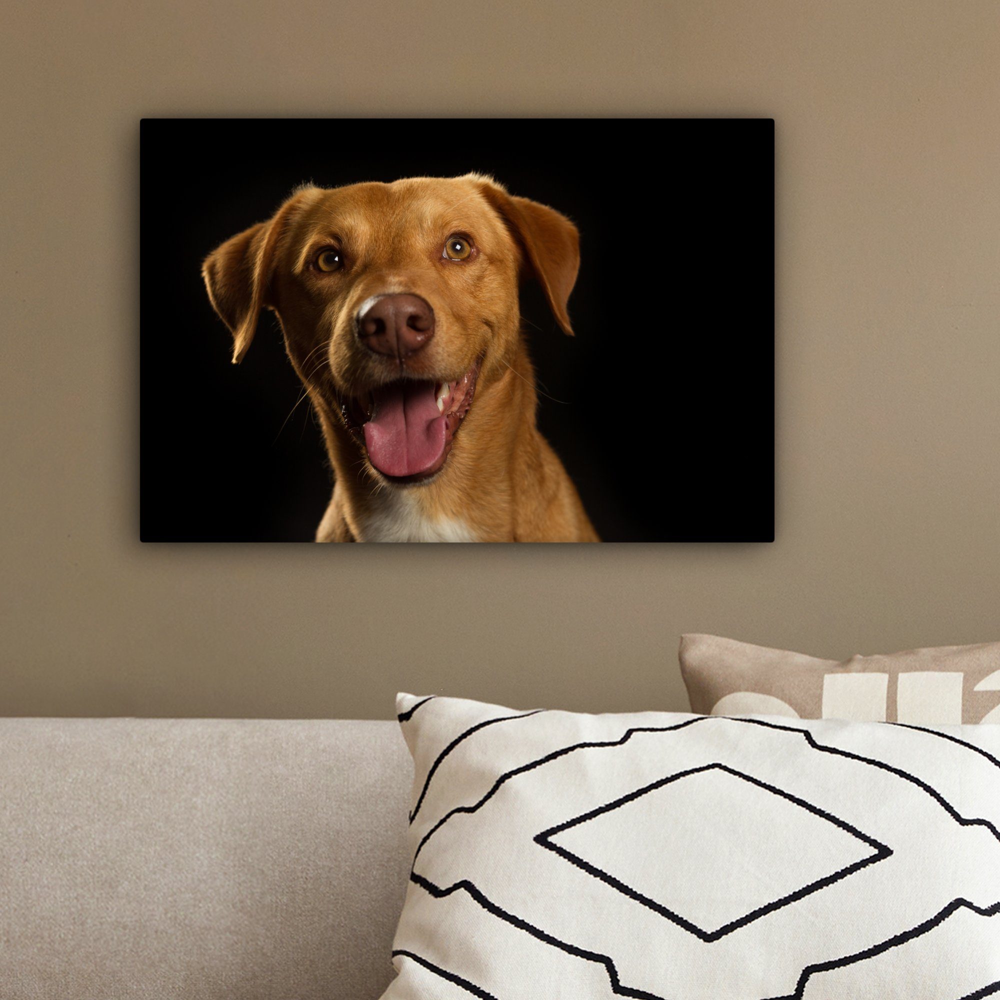 OneMillionCanvasses® Leinwandbild Hund - Aufhängefertig, Porträt, 30x20 St), cm Leinwandbilder, Wandbild - Wanddeko, (1 Haustiere