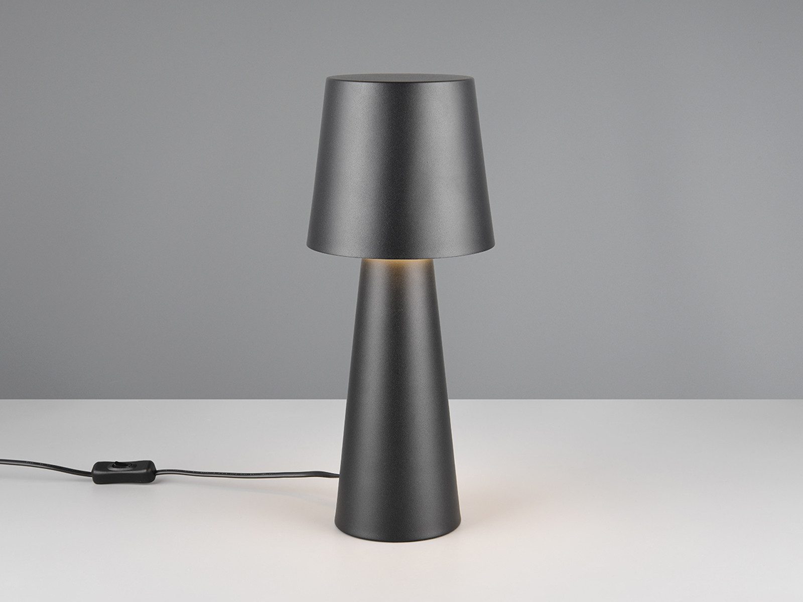 TRIO Leuchten LED Nachttischlampe, Dimmfunktion, LED wechselbar, Warmweiß, Groß-e besondere Tischbeleuchtung mit Lampenschirm konisch, Höhe 40cm