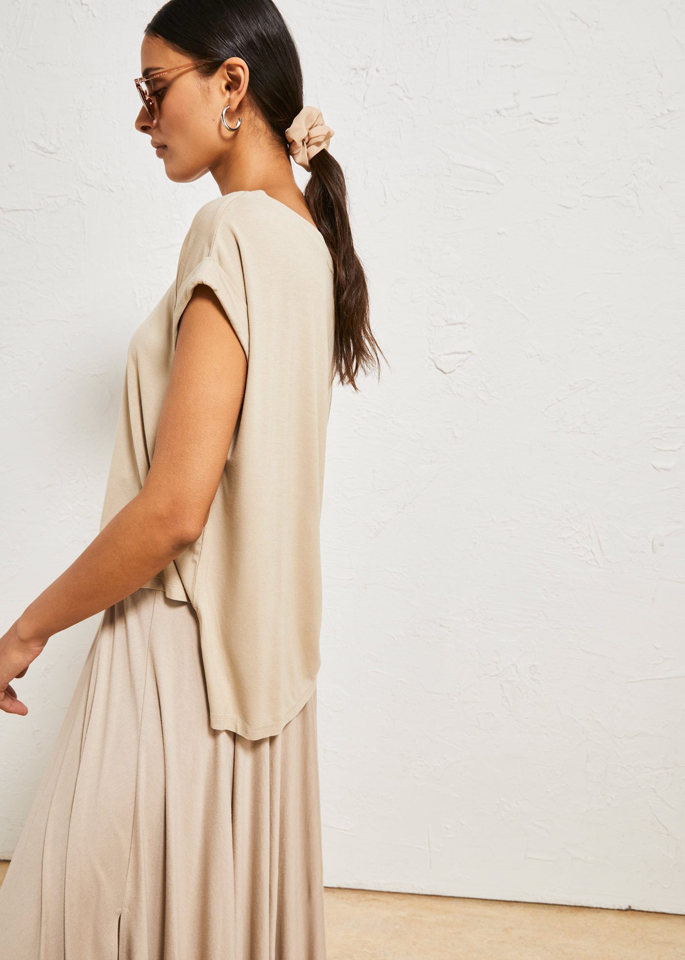 bonprix Oversize-Shirt oversize Passform, Kurzarm, für warme Tage, aus Viskose