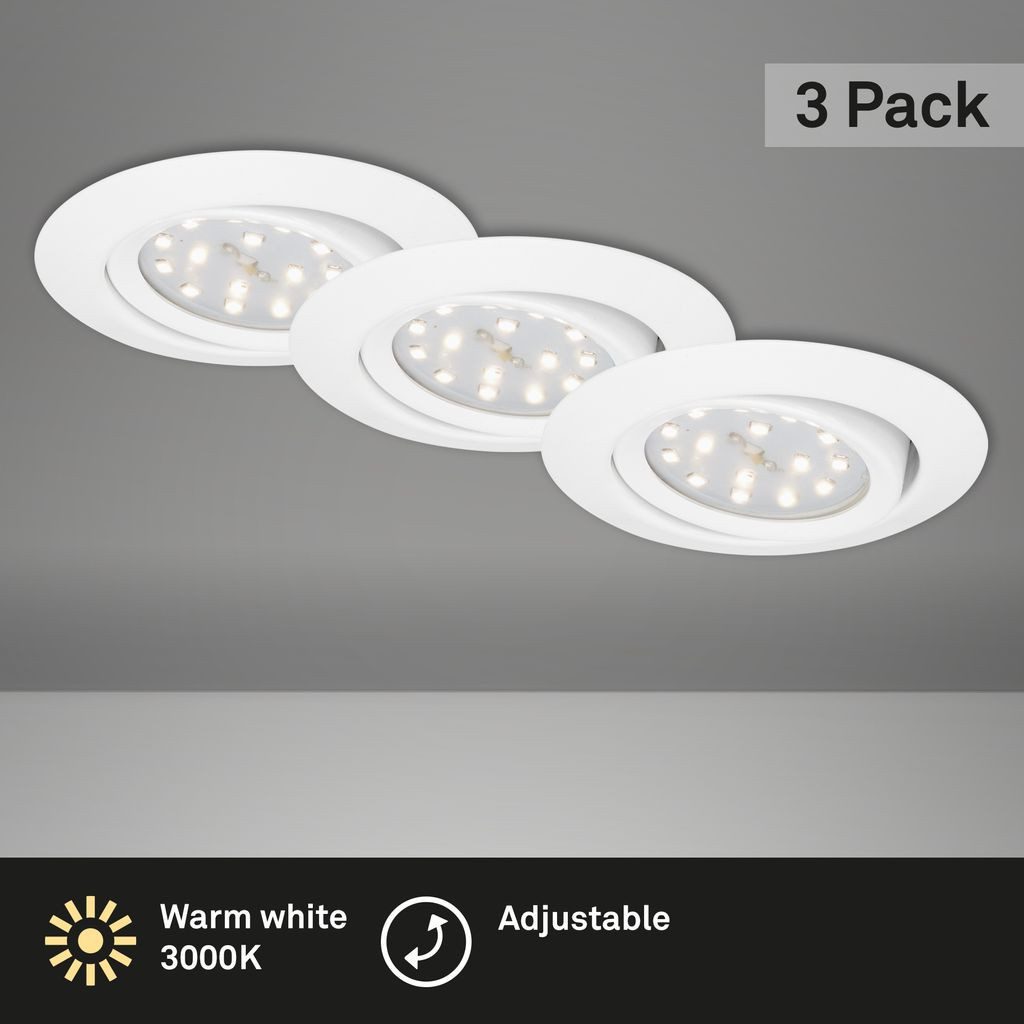Briloner Leuchten LED Einbaustrahler 7171-036, LED fest integriert, 2700K - Extra-Warmweiß, weiß, LED, Einbaustrahler, Einbauspot