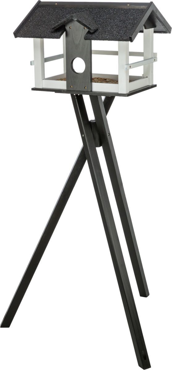 TRIXIE Vogelhaus Futterhaus - schwarz/weiß - 48 × 33 × 37 cm/1,33 m