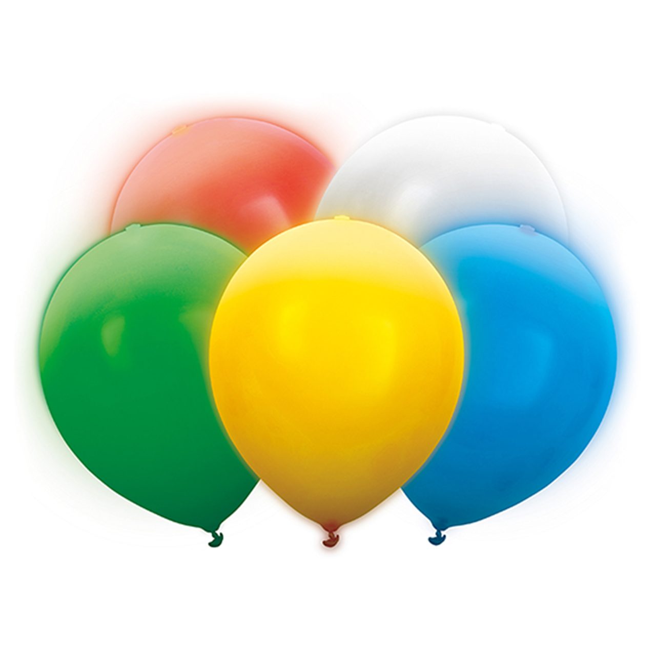 partydeco Latexballon 5 LED-Luftballons - Ø 30cm - Bunt