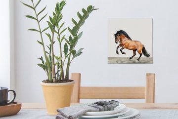 OneMillionCanvasses® Leinwandbild Pferd - Tiere - Weiß - Jungen - Mädchen - Kinder, (1 St), Leinwand Bilder für Wohnzimmer Schlafzimmer
