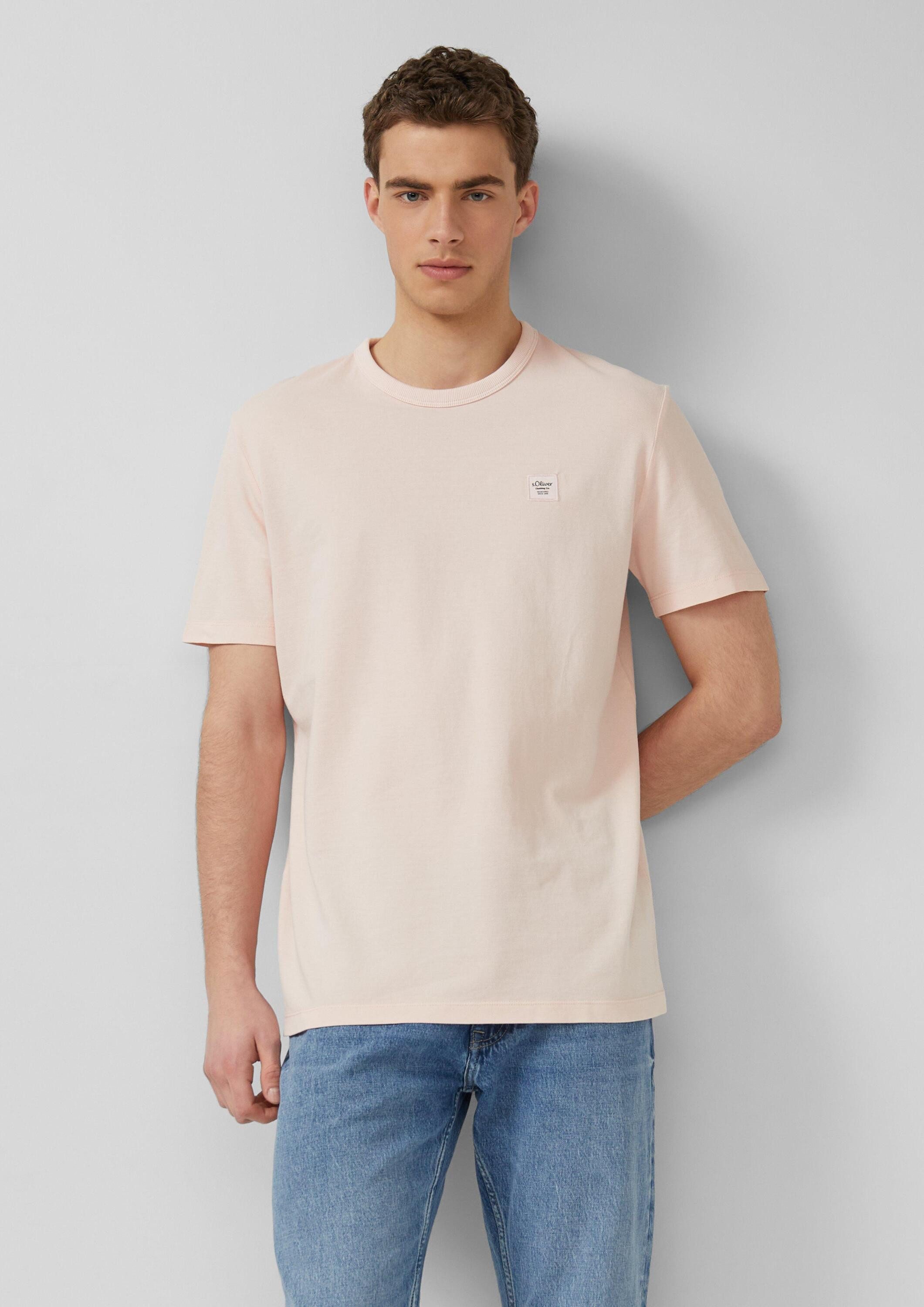 s.Oliver Kurzarmshirt T-Shirt Piqué-T-Shirt mit Garment Dye