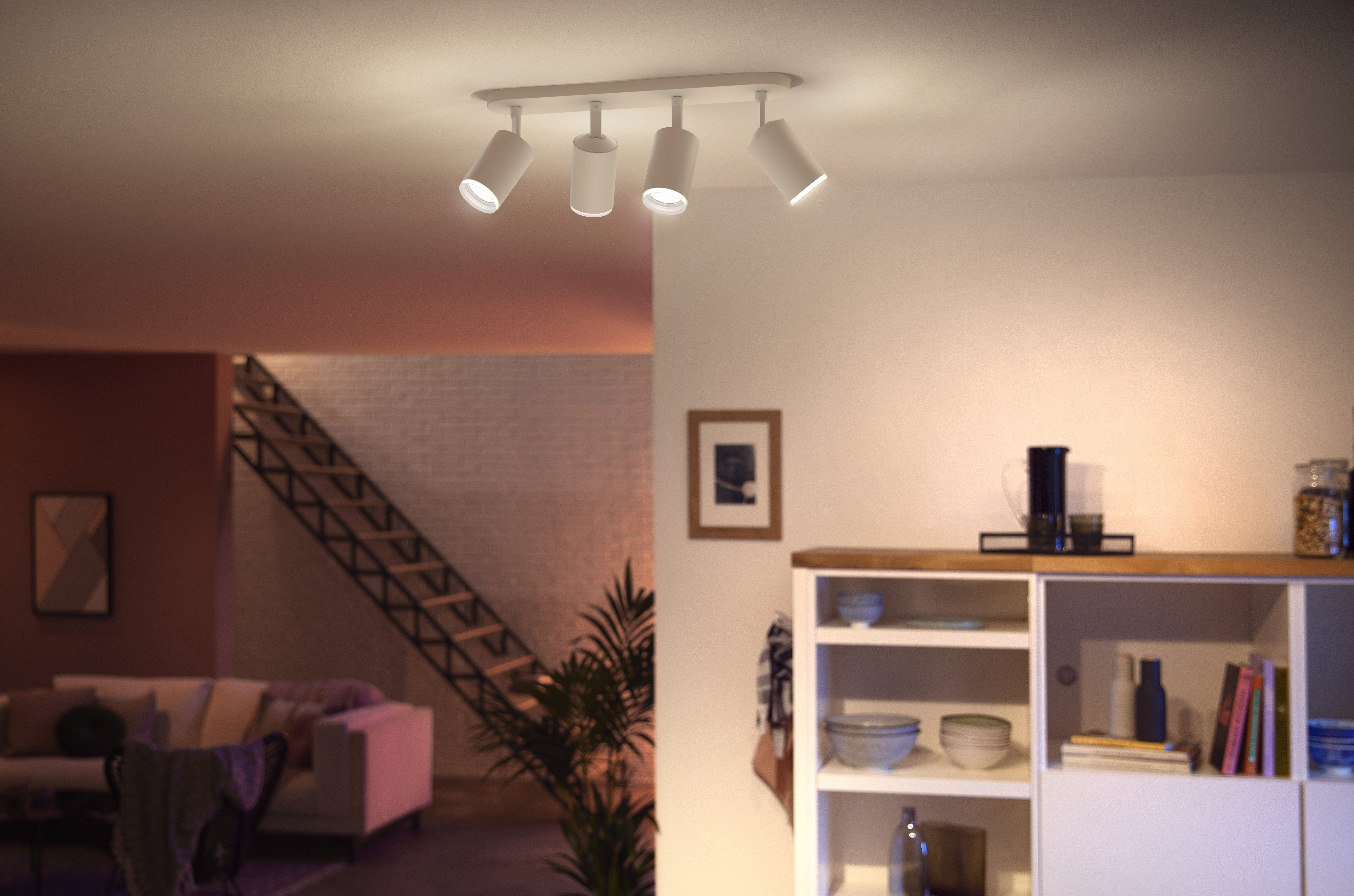 Philips Hue LED Deckenspot White & Color Ambiance Fugato 4er Aufbauspot, Abschaltautomatik, Bluetooth, CCT - über Fernbedienung, Dimmfunktion, Einschlafhilfe, Farbsteuerung, Farbwechsel, Memory, nach Trennung vom Netz, Nachtlichtfunktion, RGB, Smart Home, Timerfunktion, Weckerfunktion, dimmbar über Fernbedienung, mehrere Helligkeitsstufen, LED wechselbar, Farbwechsler, RGB, warmweiß - kaltweiß, Steuerbar per App und Stimme, Smart Home fähig, Farbfähig und Weißtöne