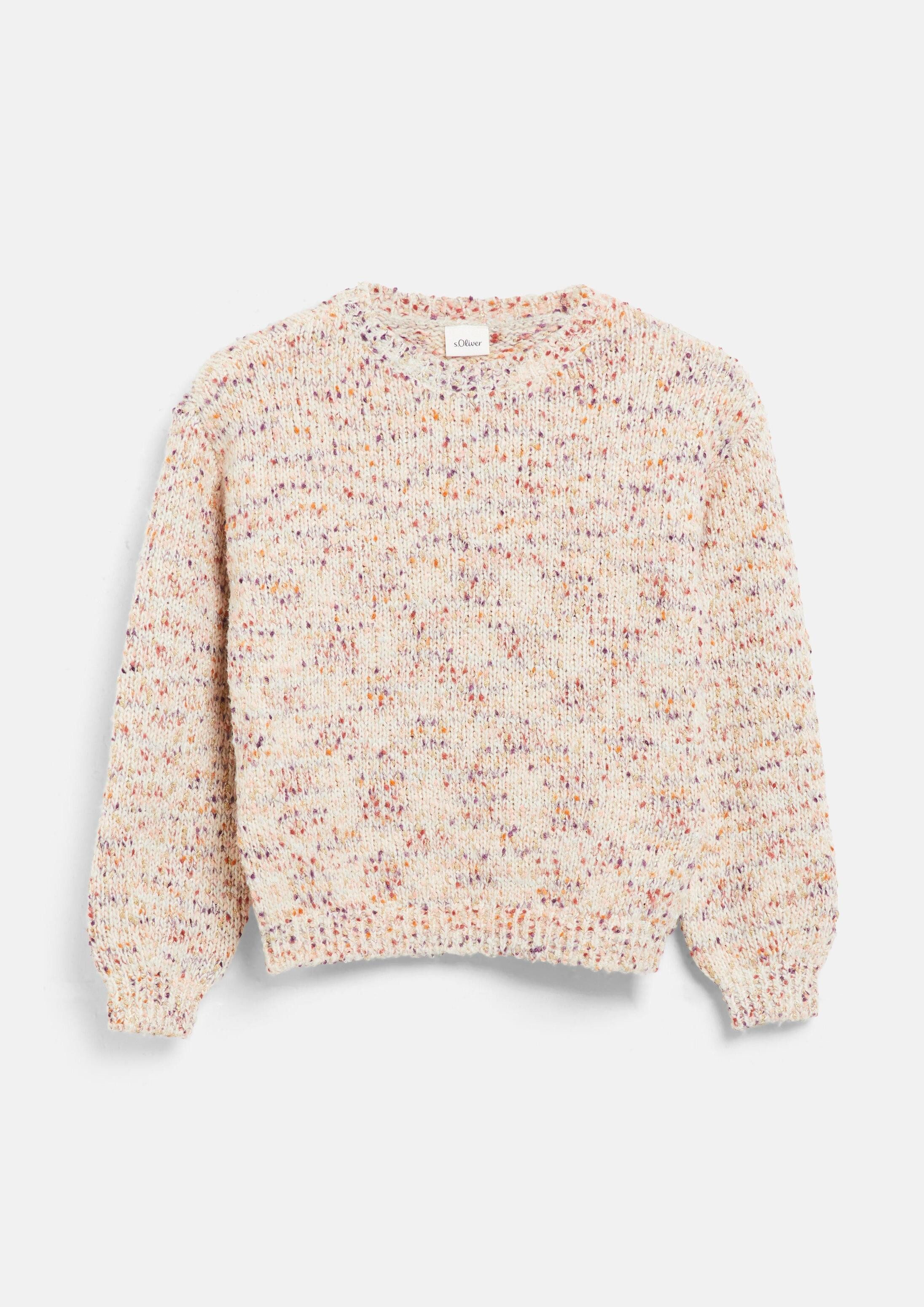 s.Oliver Longpullover Strickpullover Strickpullover im Loose Fit mit Glitzergarn
