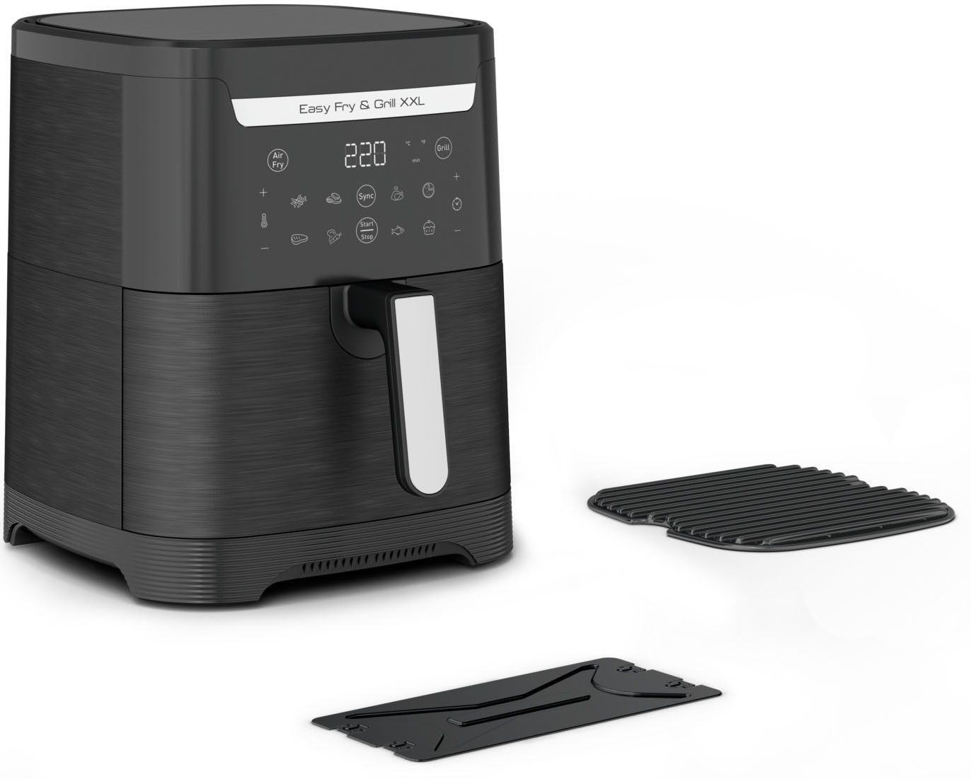 Tefal Heißluftfritteuse Easy Fry & Grill EY8018 XXL, 2-in-1 Heissluftfritteuse & Grill, 8 Programme, 1830 W, XXL-Fassungsvermögen oder 2 separate Zonen, Flexcook-Trennwand