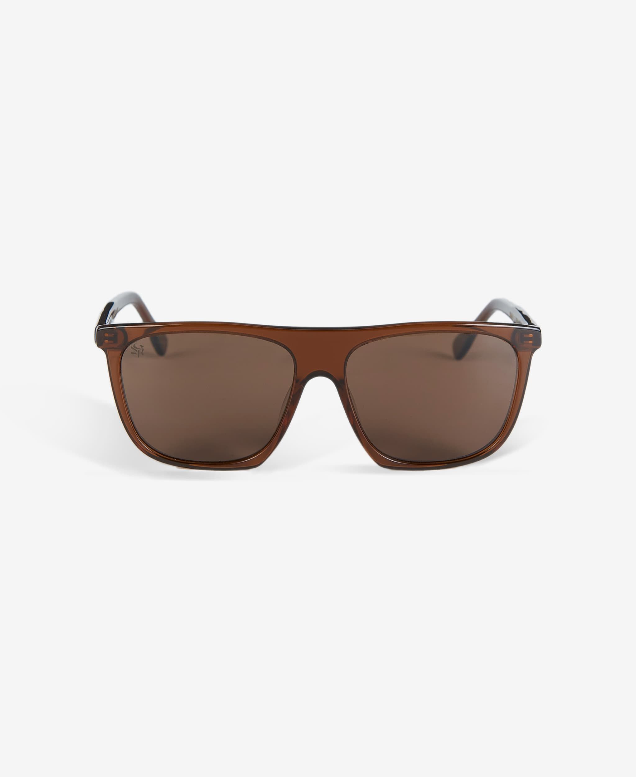 GLAMIRA Sonnenbrille Quadratische Glänzend Braune Herrensonnenbrille (1-St) mit polarisierten Linsen