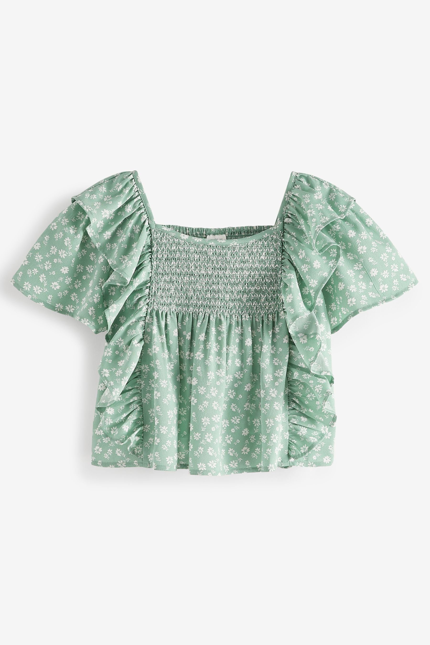 Next Blusenshirt Bluse mit Rüschen (1-tlg) Mint Green