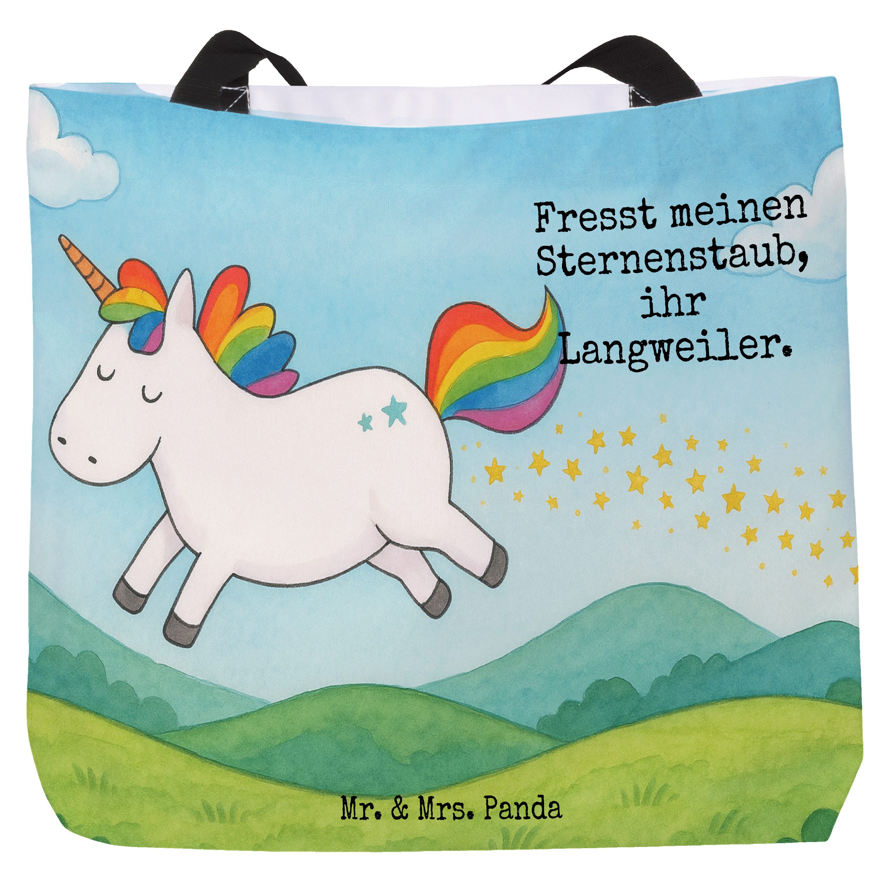 Shopper Einhorn Happy Design, Reisetasche, Weiß, Tote Bag, glücklich, Tasche