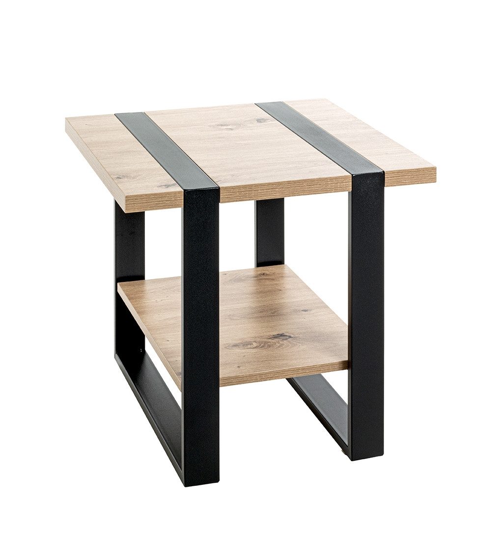 HAKU Schreibtisch 120x60x74 Cm – Eiche Schwarz, Metallgestell, Modernes Design