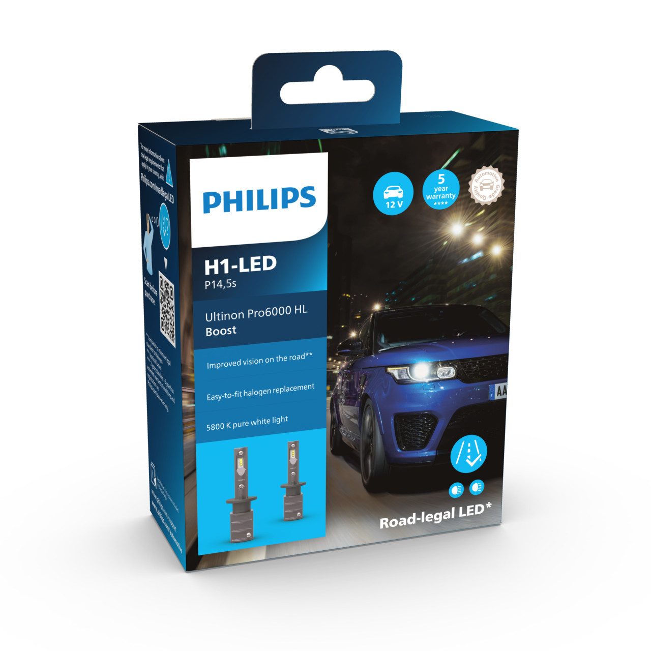 Philips Halogenlampe Philips Scheinwerferlampe H1 LED Ultinon Pro 6000
