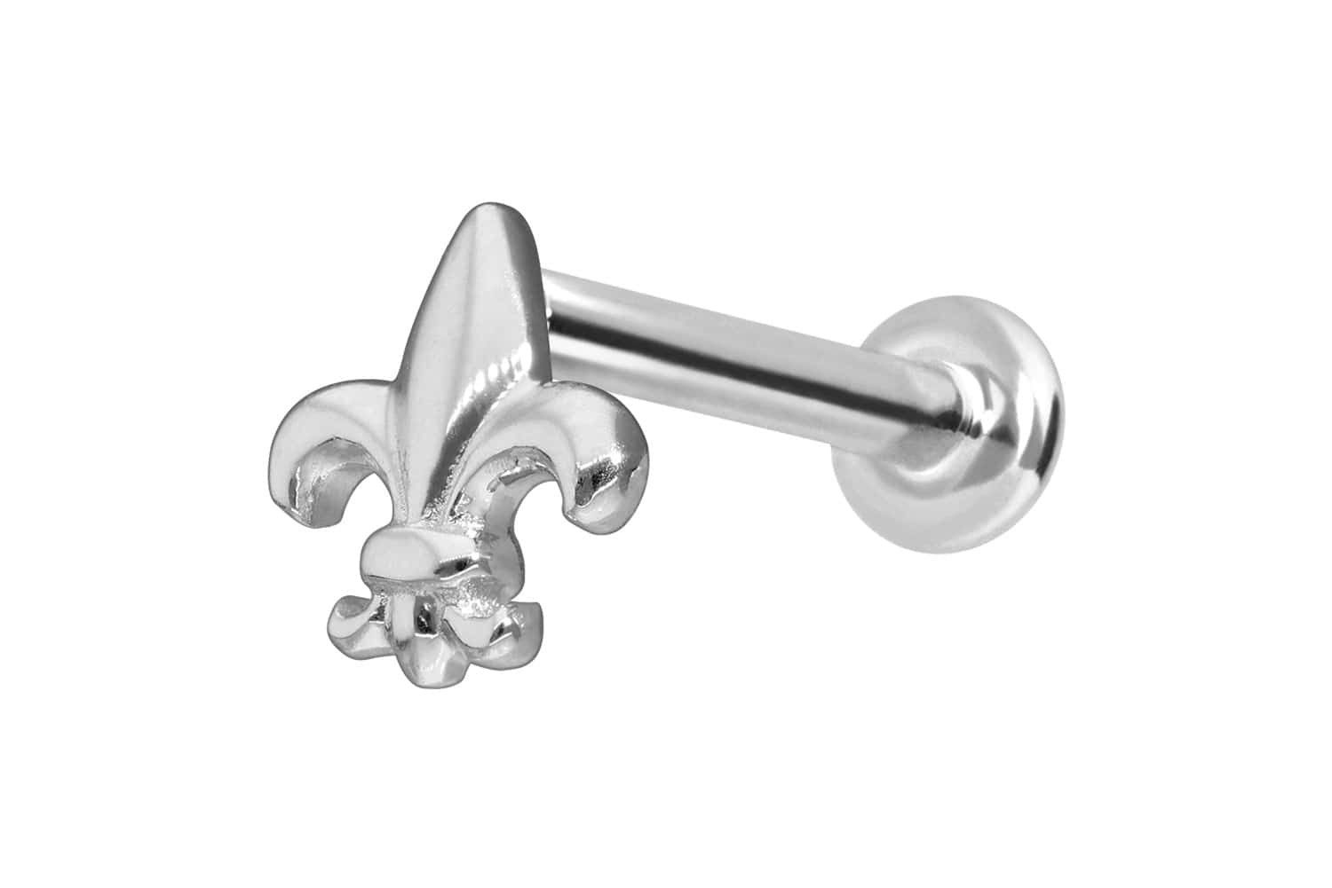 Piercing-Set 14 Karat Gold Labret mit Innengewinde LILIE