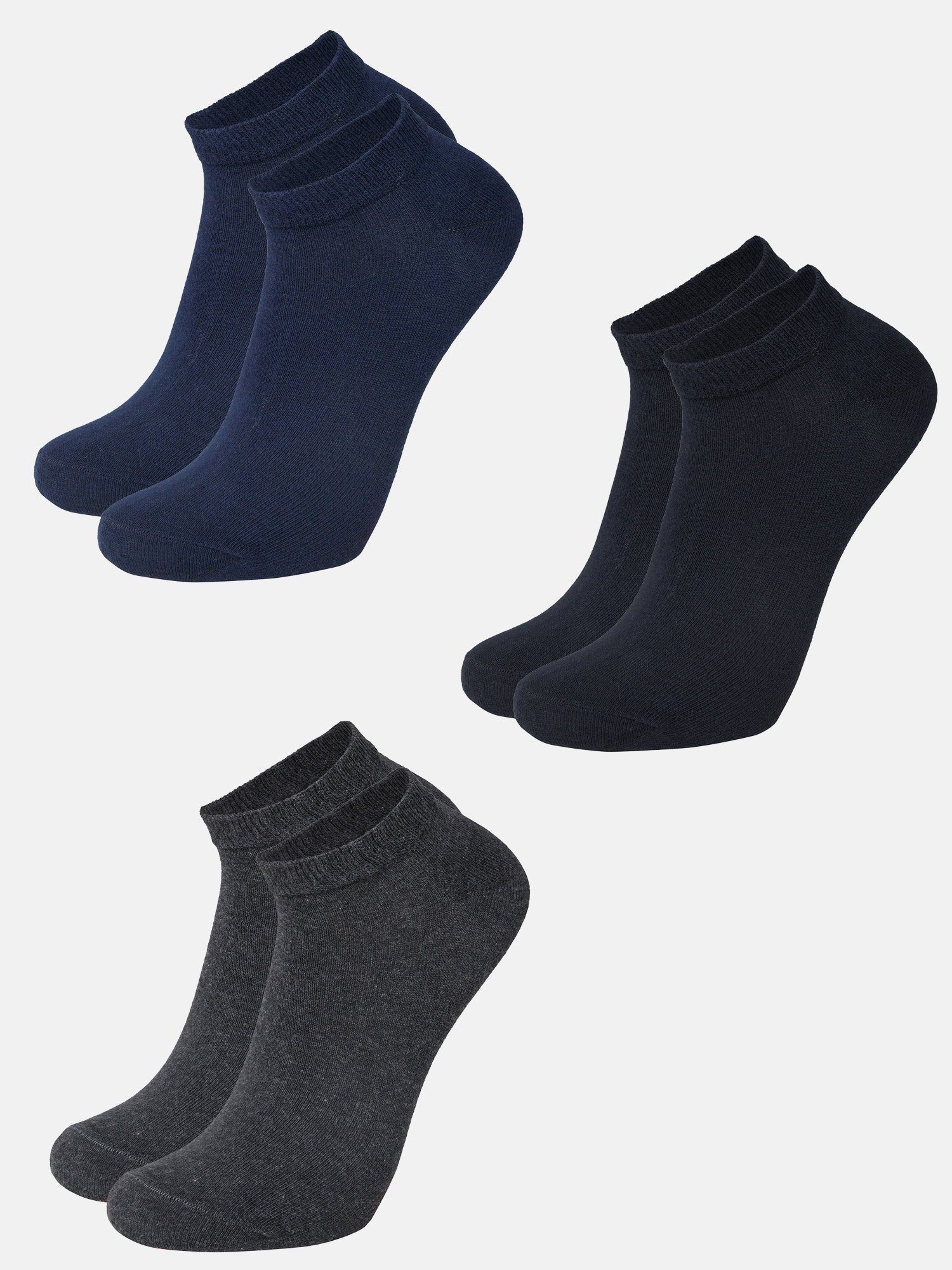 Tazzio Sneakersocken A901 (Set, 6-Paar) Sneaker Socken 6er-Pack mix (anthrazit/navy/schwarz)