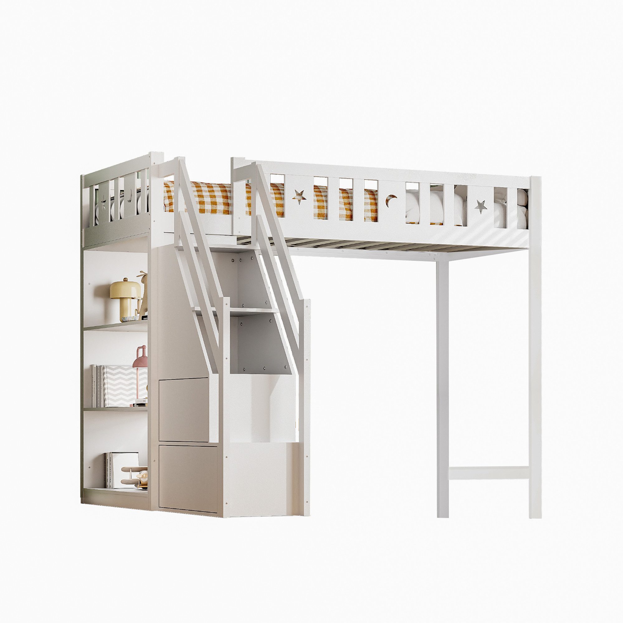Flieks Hochbett Hochbett Kinderbett Einzelbett 90x200cm günstig online kaufen